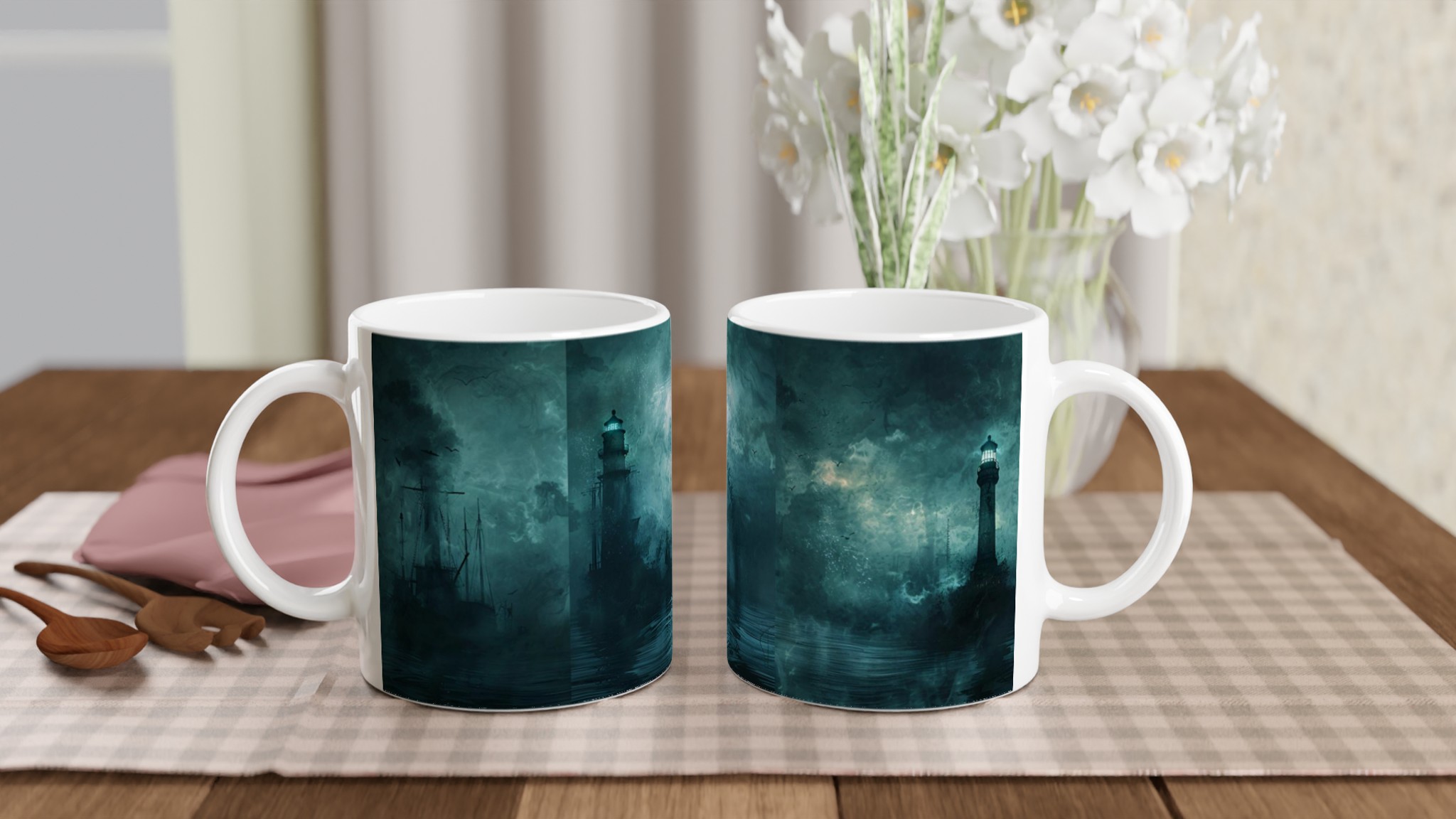Mystical Lighthouse Ceramic Mug – 11oz in Your Choice of Ceramic Hues 10 00a7ad64-3f3f-4377-98ff-9cb0a4692277