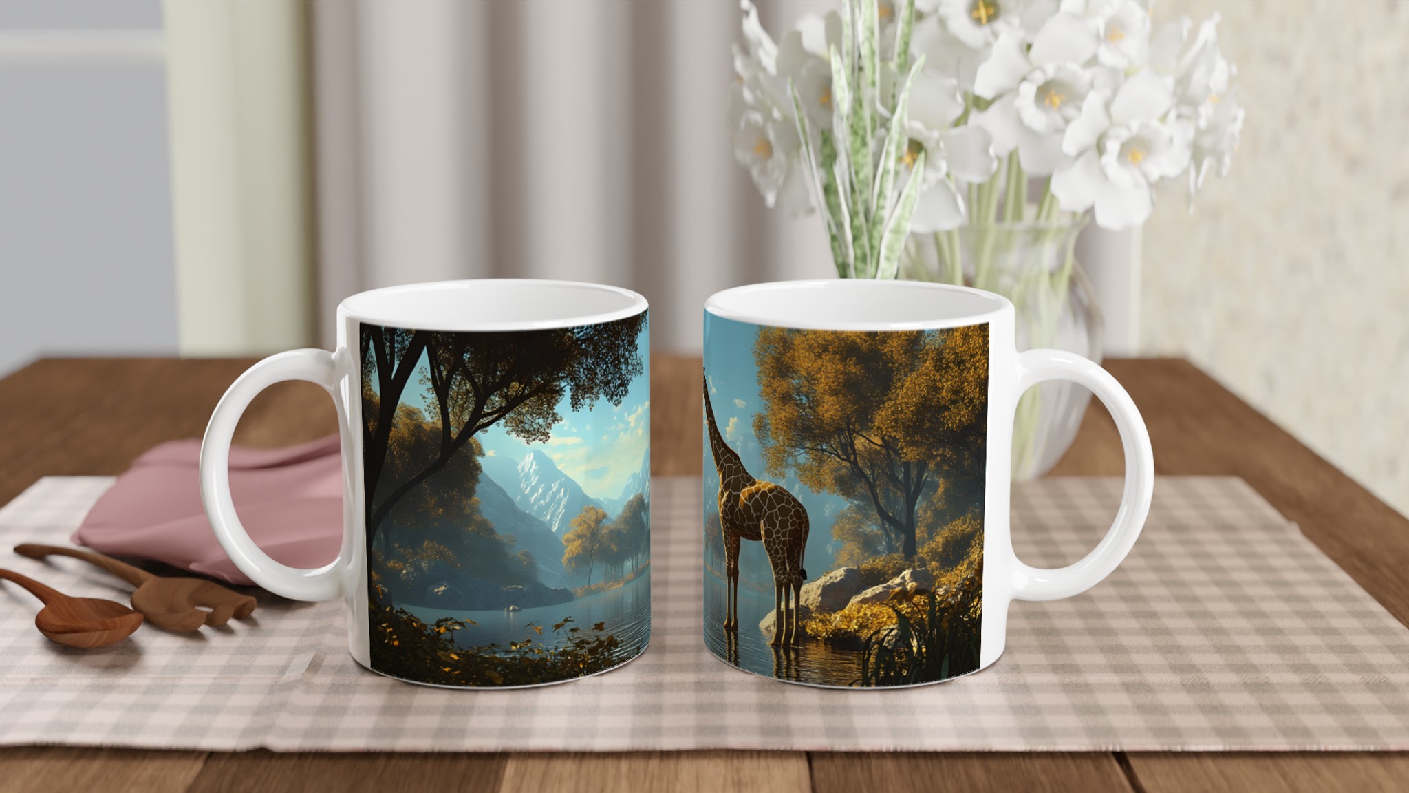 Majestätisk Giraff Vid Bergsjö – 11oz Keramisk Mugg i Valfri Färg 10 00b7b587-1d44-4b7e-ad4b-279ea0fd12bc