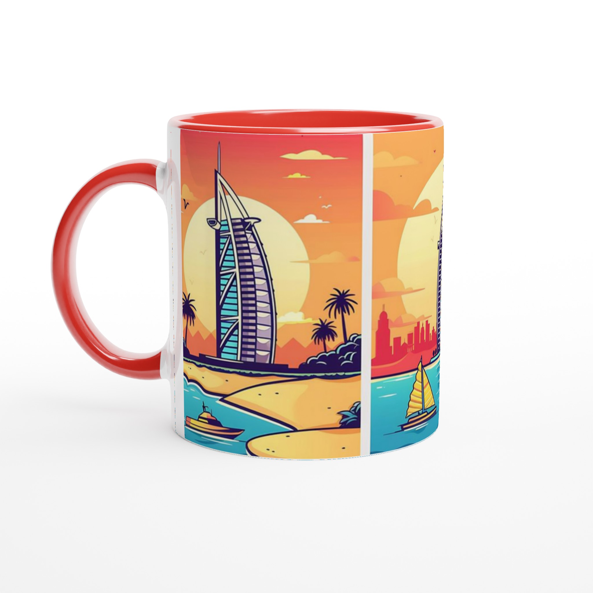 Dubai Sunset Skyline Keramisk Mugg – Konstnärlig Design i Välj din Färg 2 00c813e0-ed61-4b22-ba16-d4a1111f423a