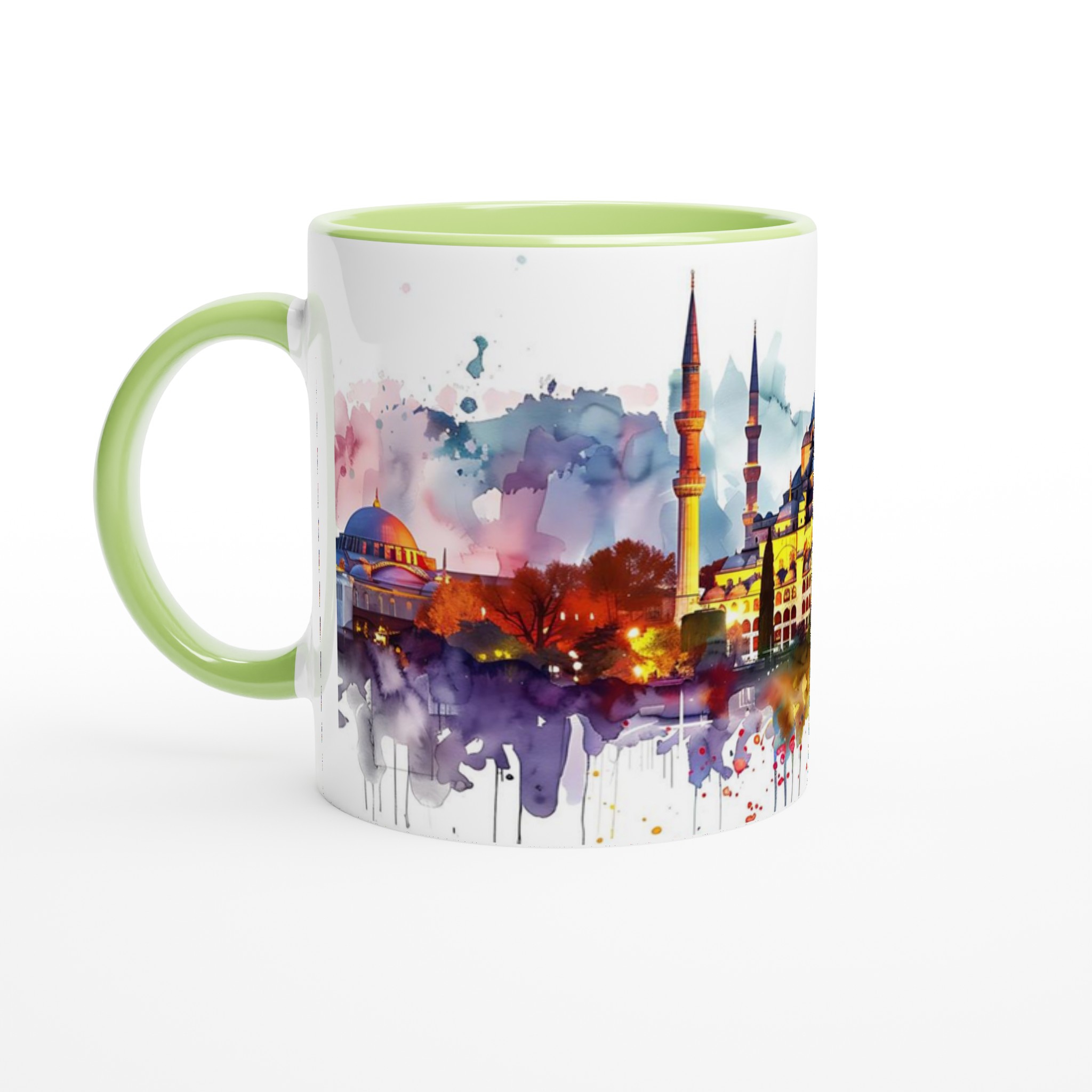 Istanbul Watercolor Skyline Mugg – Konstnärlig Siluett i Klara Färger 3 00ccfc7a-883a-4846-9f0b-d4af6930c30e