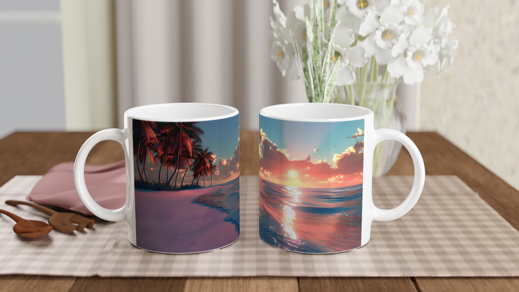 Tropisk Solnedgång Keramisk Mugg – 11 oz Kaffekopp i Valfri Färg, Hållbar och Diskmaskinsäker 10 01bd029b-e180-40ec-959a-a42830a40292
