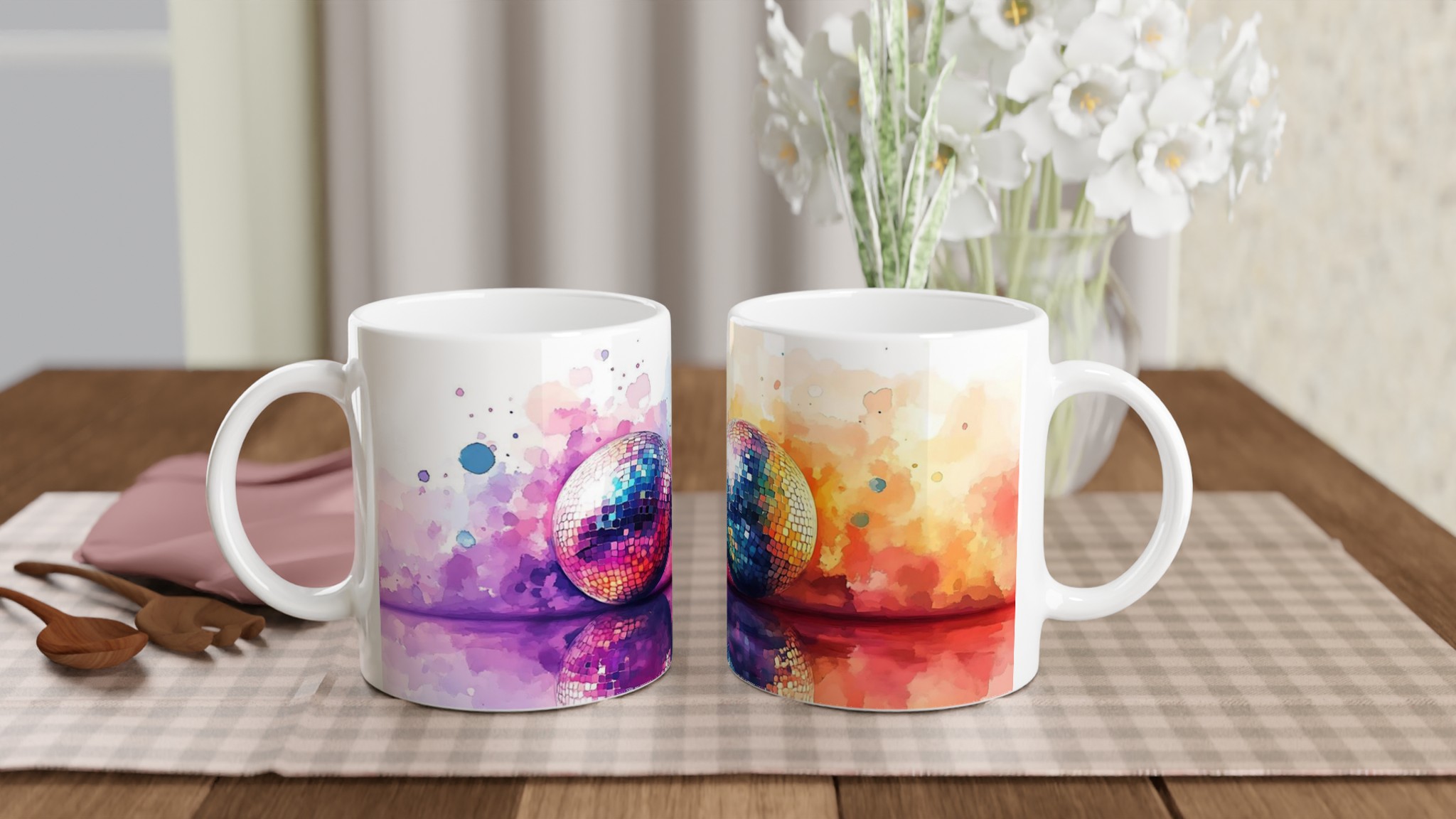 Disco Fever Keramisk Mugg – Färgglad Watercolor Party Vibe, 11oz – Välj din favoritfärg! 10 01d09f9c-4003-4320-8a08-0d89798d24f0