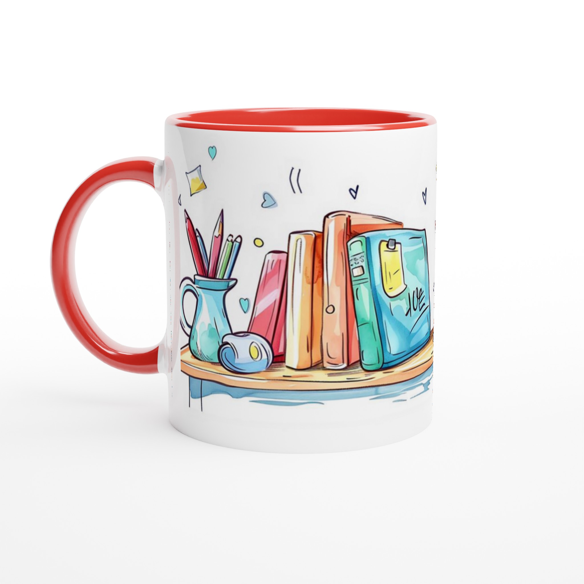 Kreativ Studiehörna – Vit 11oz Keramisk Mugg för Konstnärer & Bokälskare i Lekfulla Färger 2 01f0a8b3-b318-43c9-86c4-c7280e91eb7f