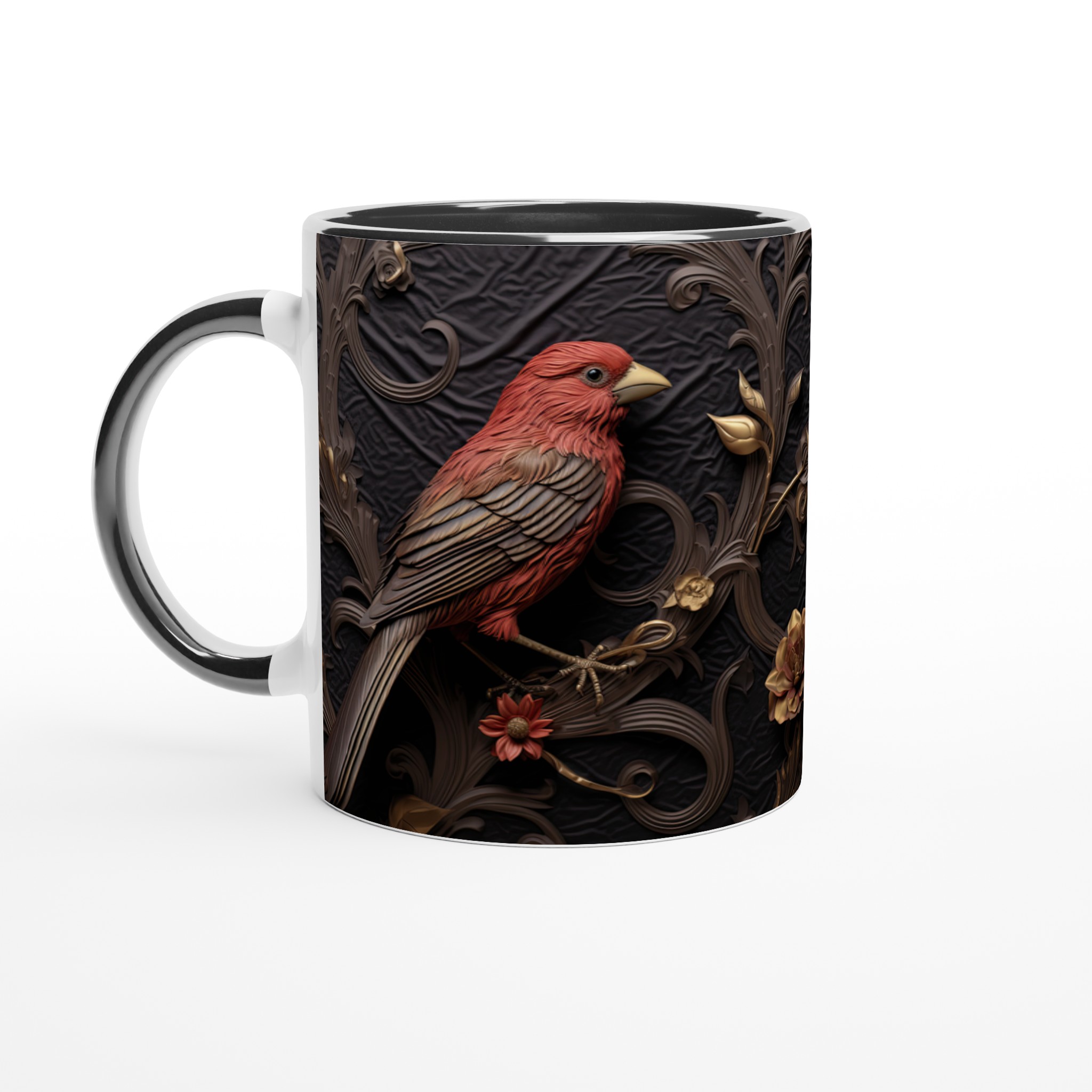 Barockfågel Premium Keramikmugg - Elegant Konst & Komfort i 11 oz Vit Mugg 8 01f64c53-8373-47f2-9a87-6513bbd927f4
