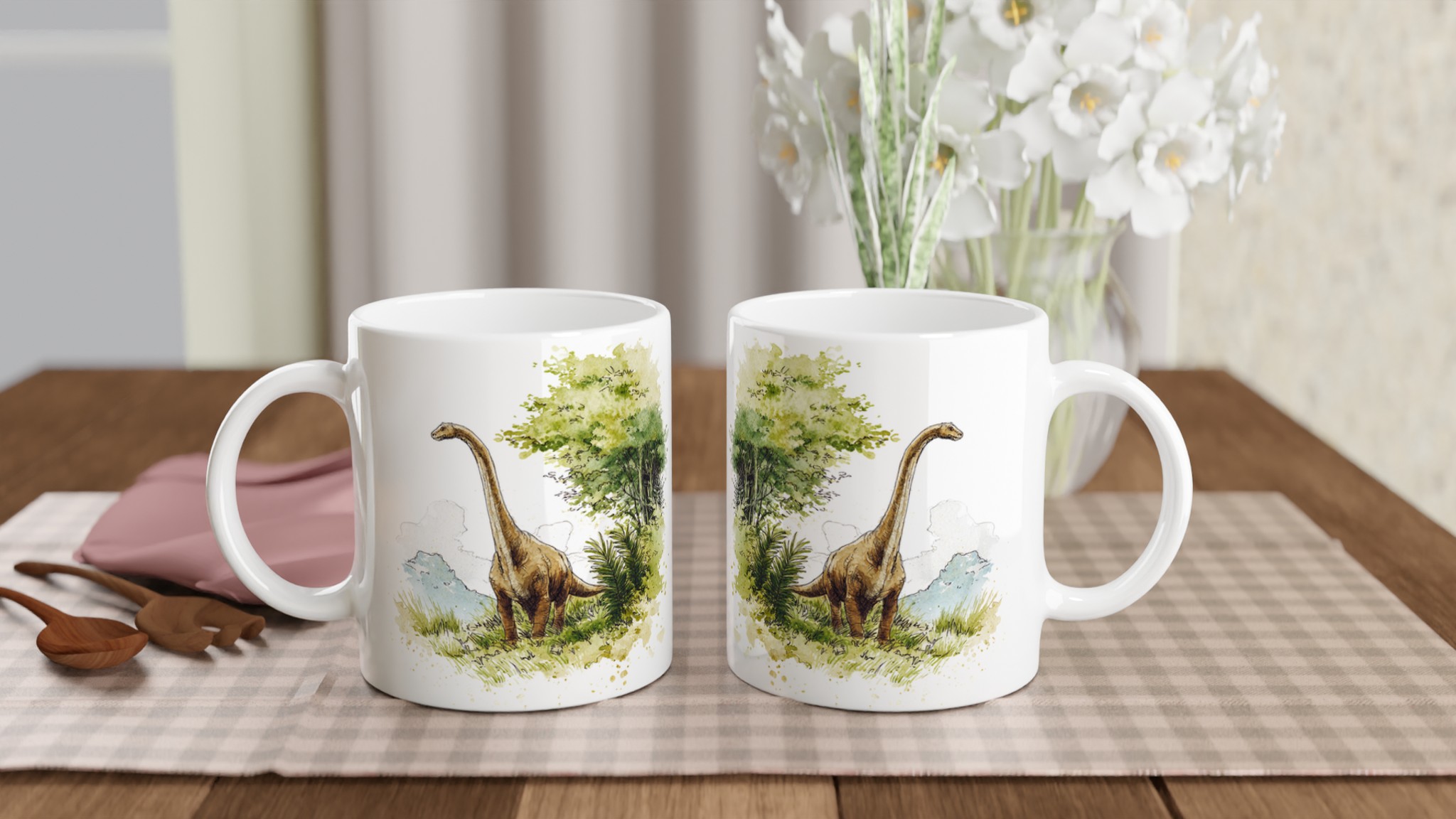 Brontosaurus Vattenfärg Mugg - Geologisk Charm i Sju Färger 10 0200807e-e352-4a51-b95c-f2a8b2d637fa