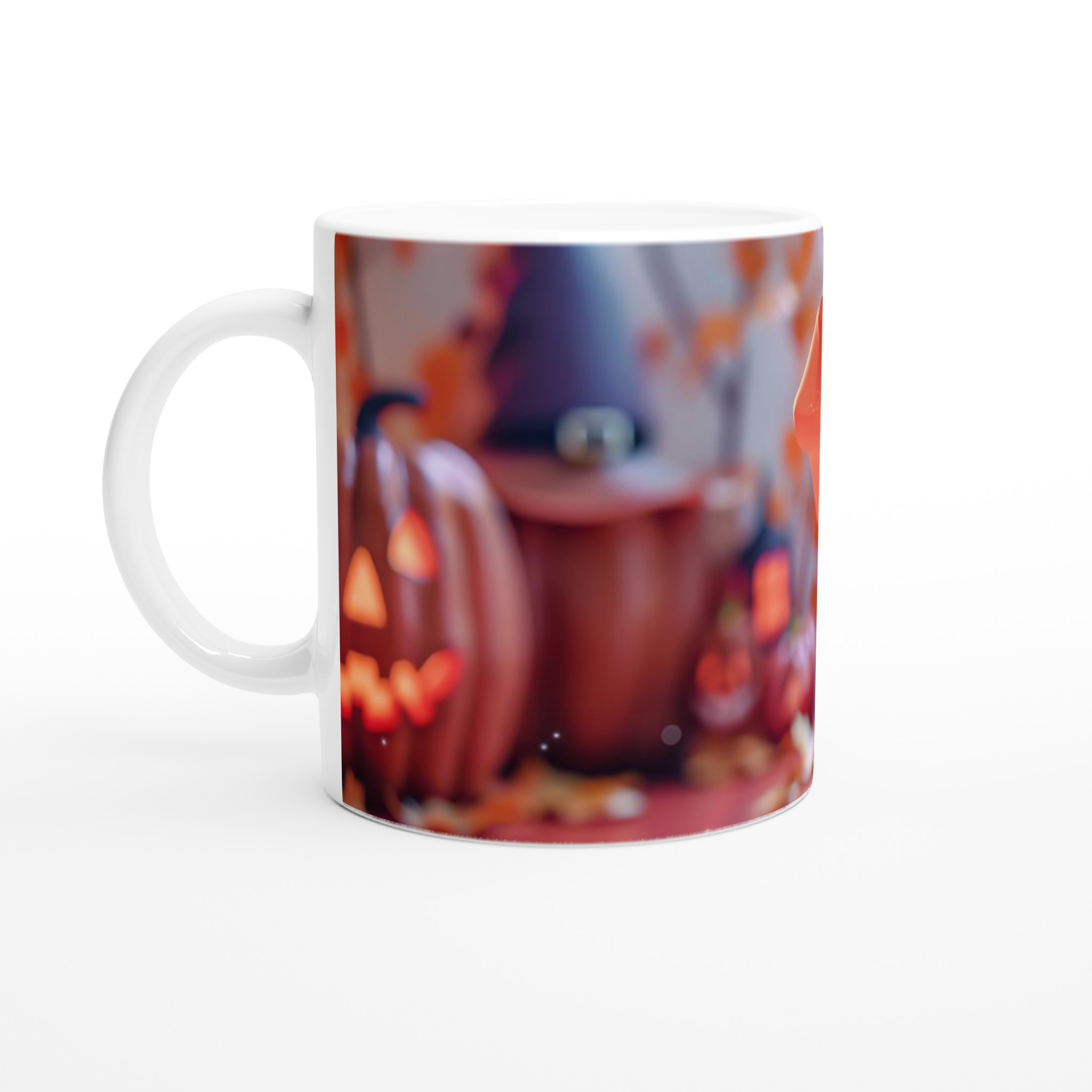 Söt Halloween-mugg: Häxbarn & Pumpa – Välj din färg, 11 oz keramikmugg 1 02266baf-cf8e-4b9d-84da-3a779aac9094