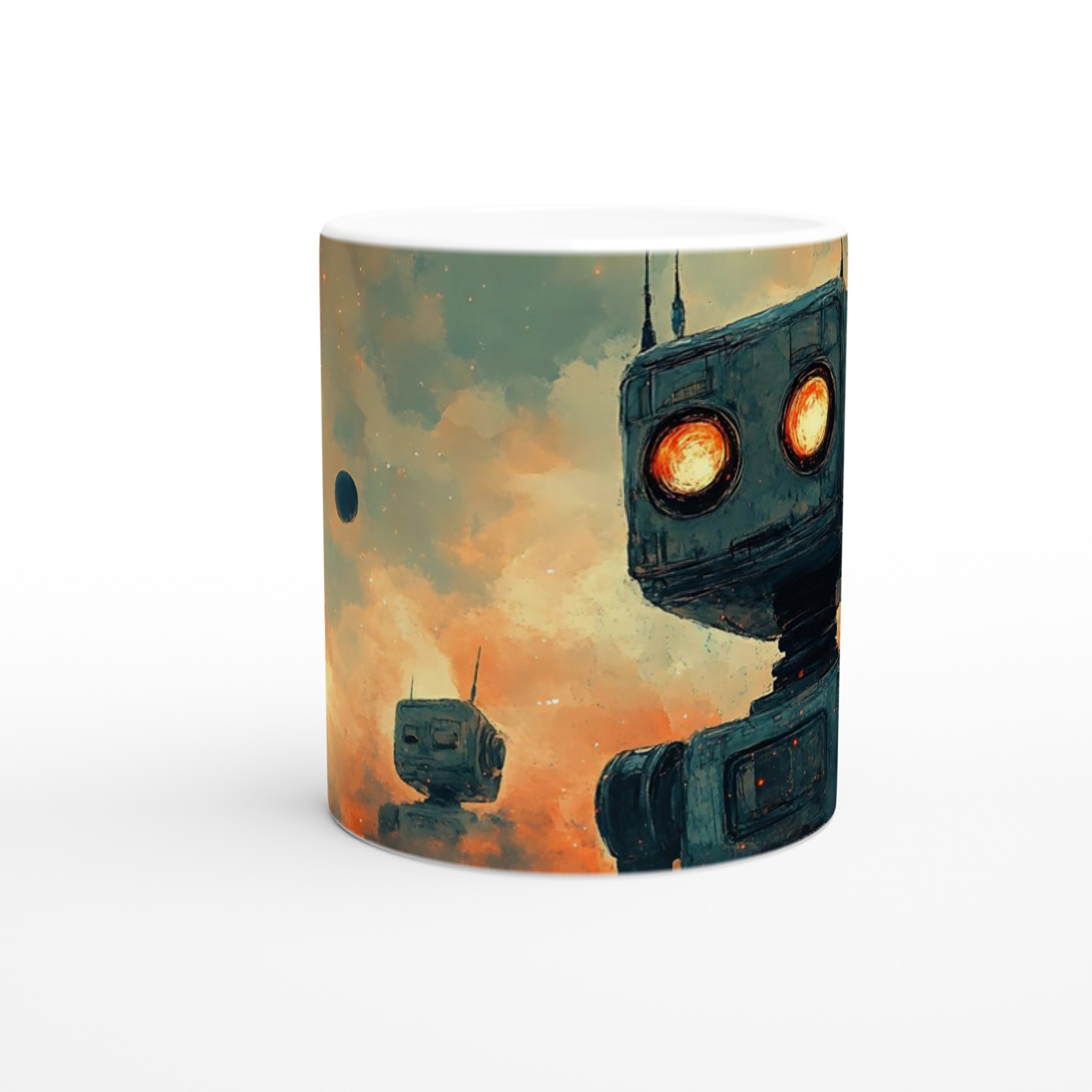 Retro Sci-Fi Robot Mugg - Vintage Inspirerad Keramikmugg i 7 Färger 8 029475c2-ccd2-499a-bcce-1963f58545f7