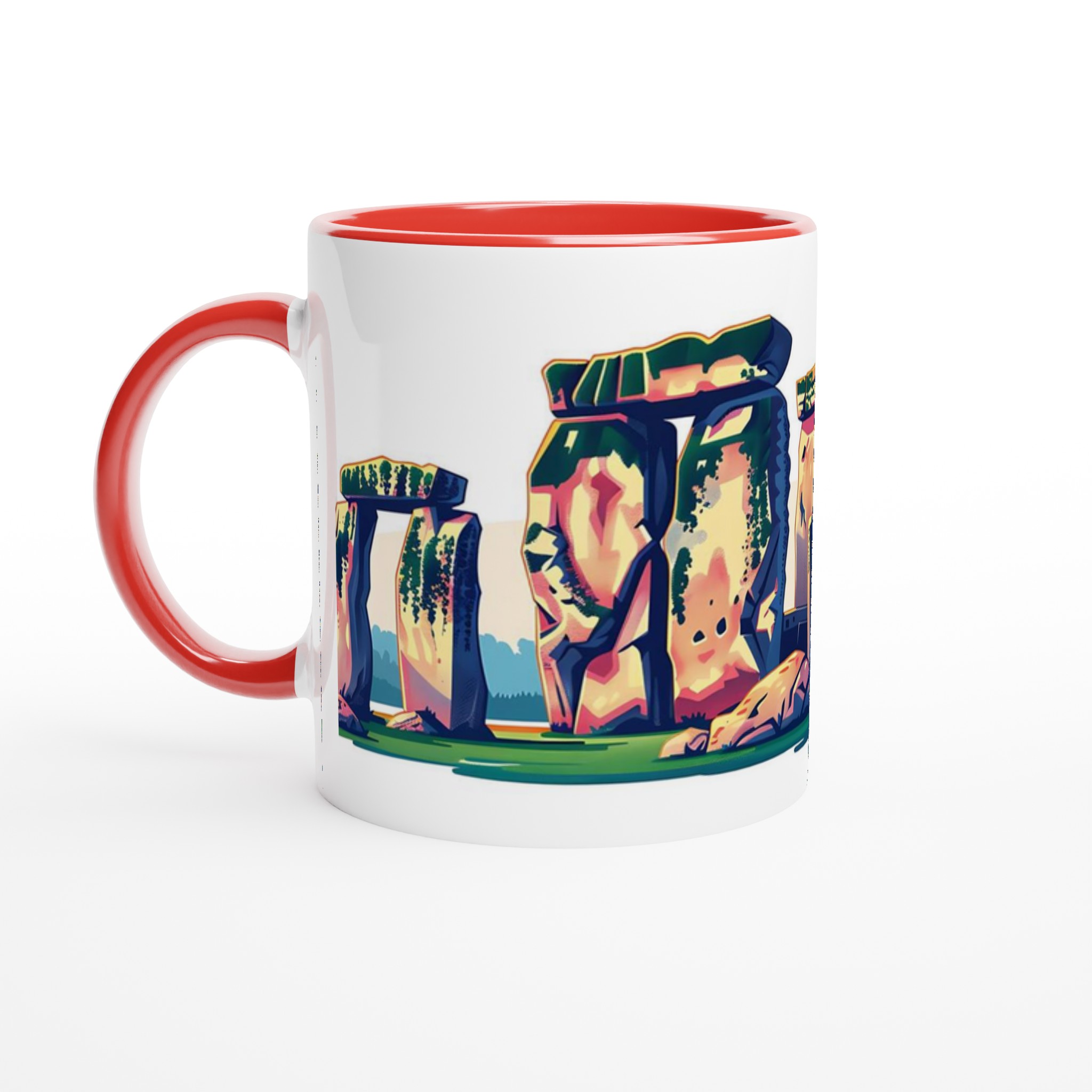 Historiska Stonehenge & Slott Keramisk Mugg – 11 oz i ditt val av sju livfulla färger 2 02a6fe13-8be1-4f0d-a81d-feb16ab8566b