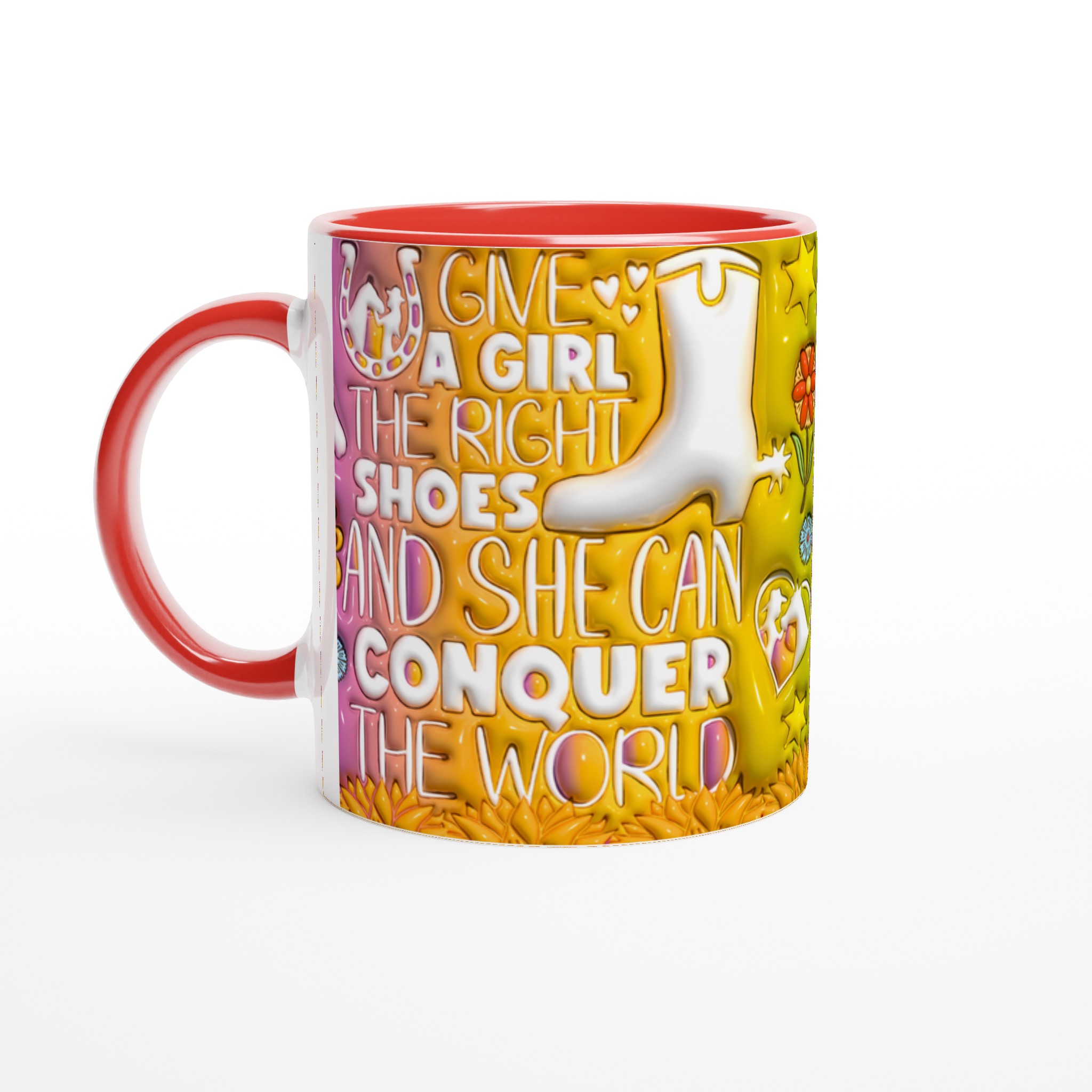 "Conquer the World" Western Chic Mugg – Inspirerande Keramikmugg i Klara Färger 2 032d9ea4-2d96-4b24-8e28-e623c6b6595d