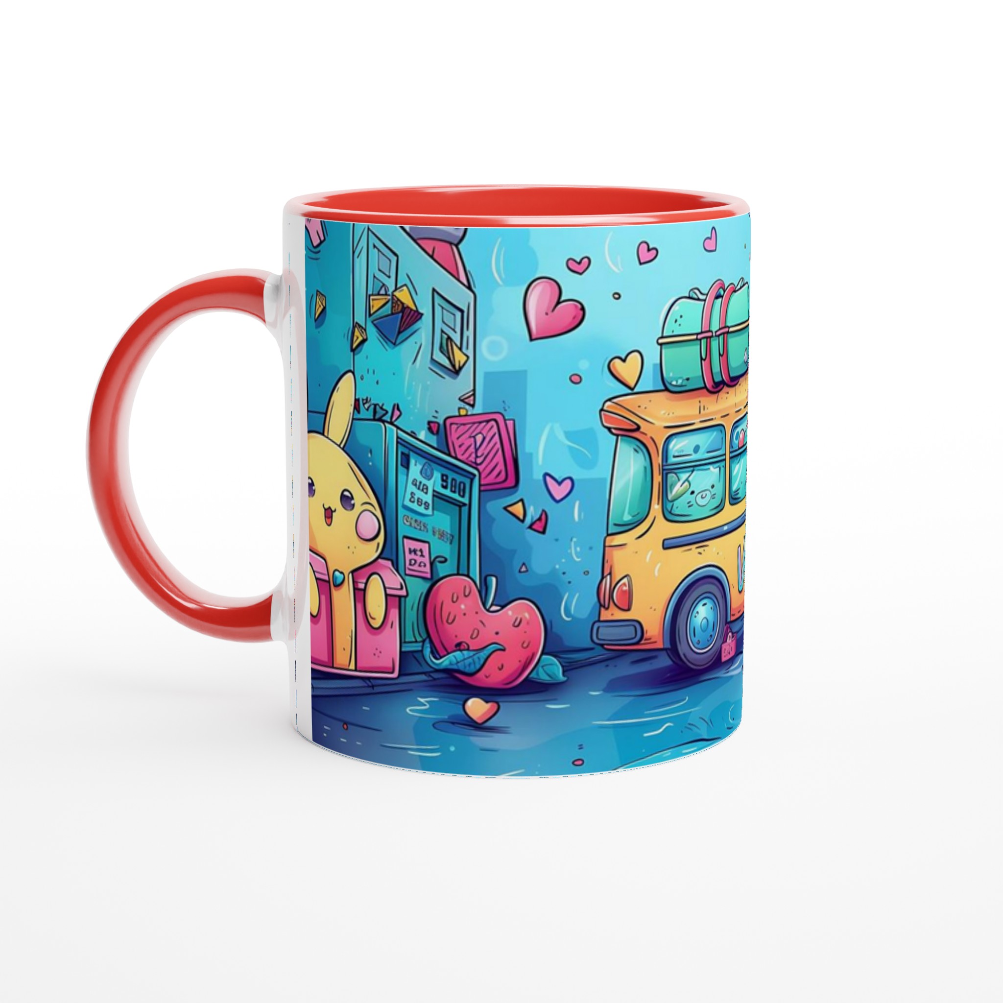Kawaii Glädje Keramikmugg - 11oz Barnslig Design med Charmiga Karaktärer, Välj Din Favoritfärg! 2 034f2651-6381-407b-8ef0-21318defad51