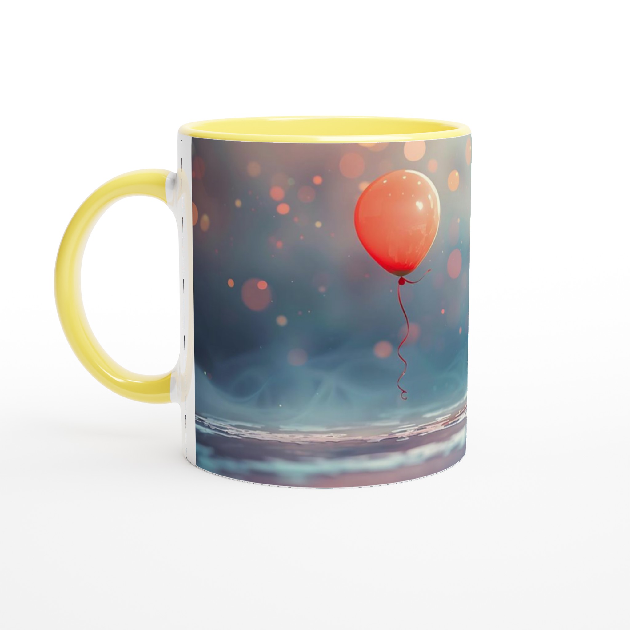Söt Spöke med Ballong – Vit 11oz Keramisk Mugg för Glädje och Färg 5 039b7eec-d215-4624-a18f-938600c4e791
