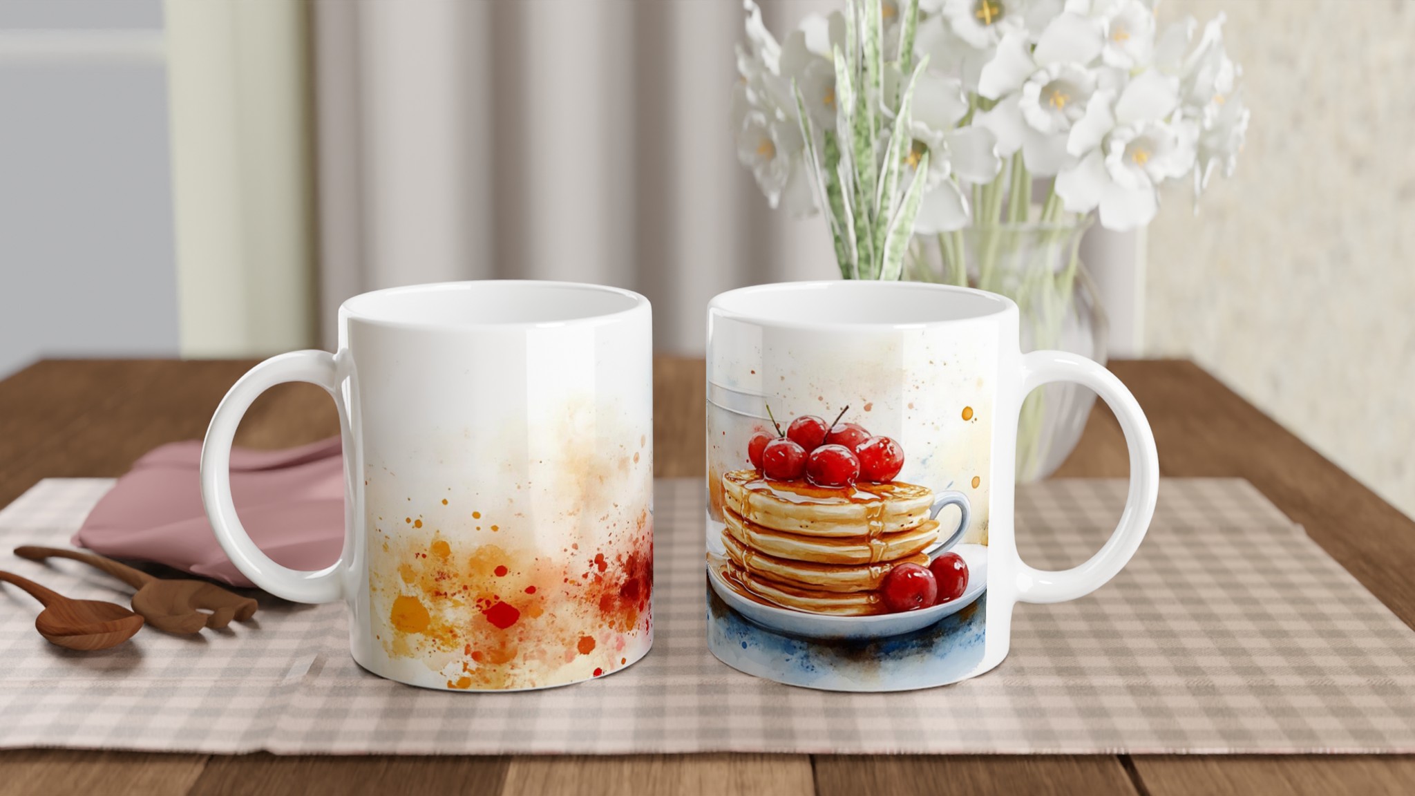 Frukostdröm: 11oz Keramikmugg i akvarellstil – Välj din färg! 10 03ae7c3a-ca79-45a5-bd91-27f9c60dfa87