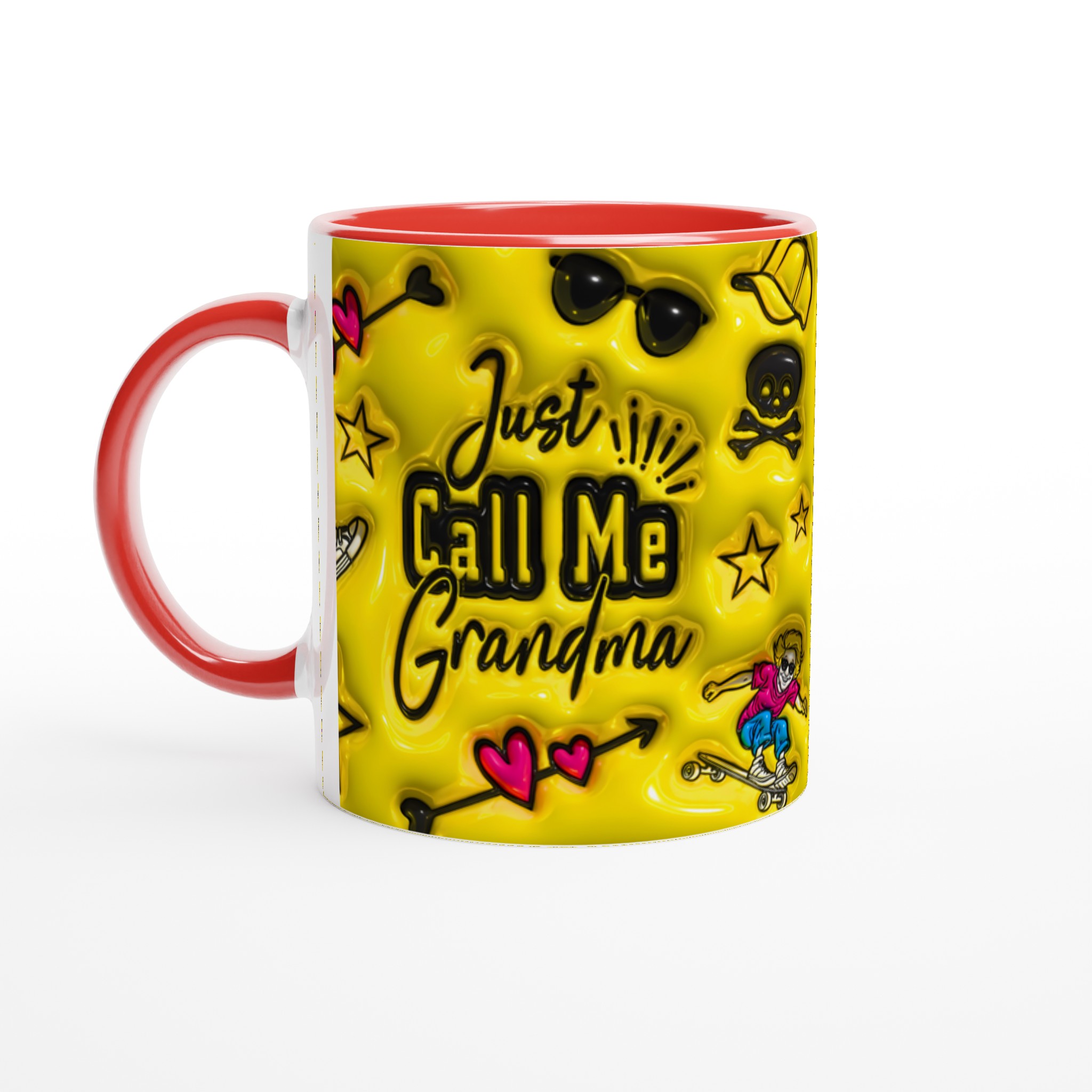 Cool Skateboard Grandma Mugg – 'Just Call Me Grandma' i Levande Gult – En Kärleksfull & Rolig Present! 2 046cabed-311b-48a1-9965-cccc46a21c6e