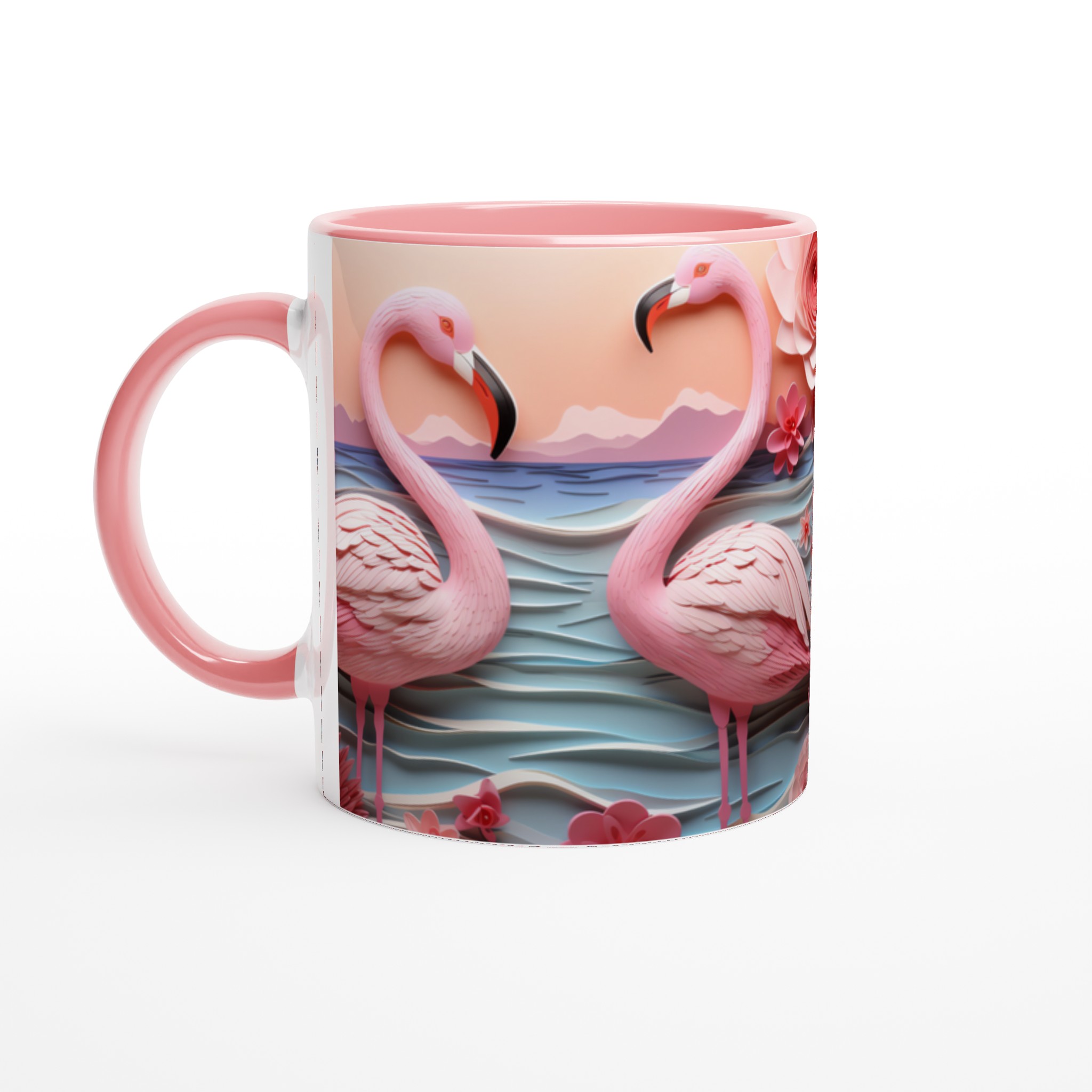 Flamingo Paradise 11oz Keramisk Mugg – Drömsk Design i Papperskonst Stil 6 04d9a505-67e1-47ce-80d4-ad8d55880d83