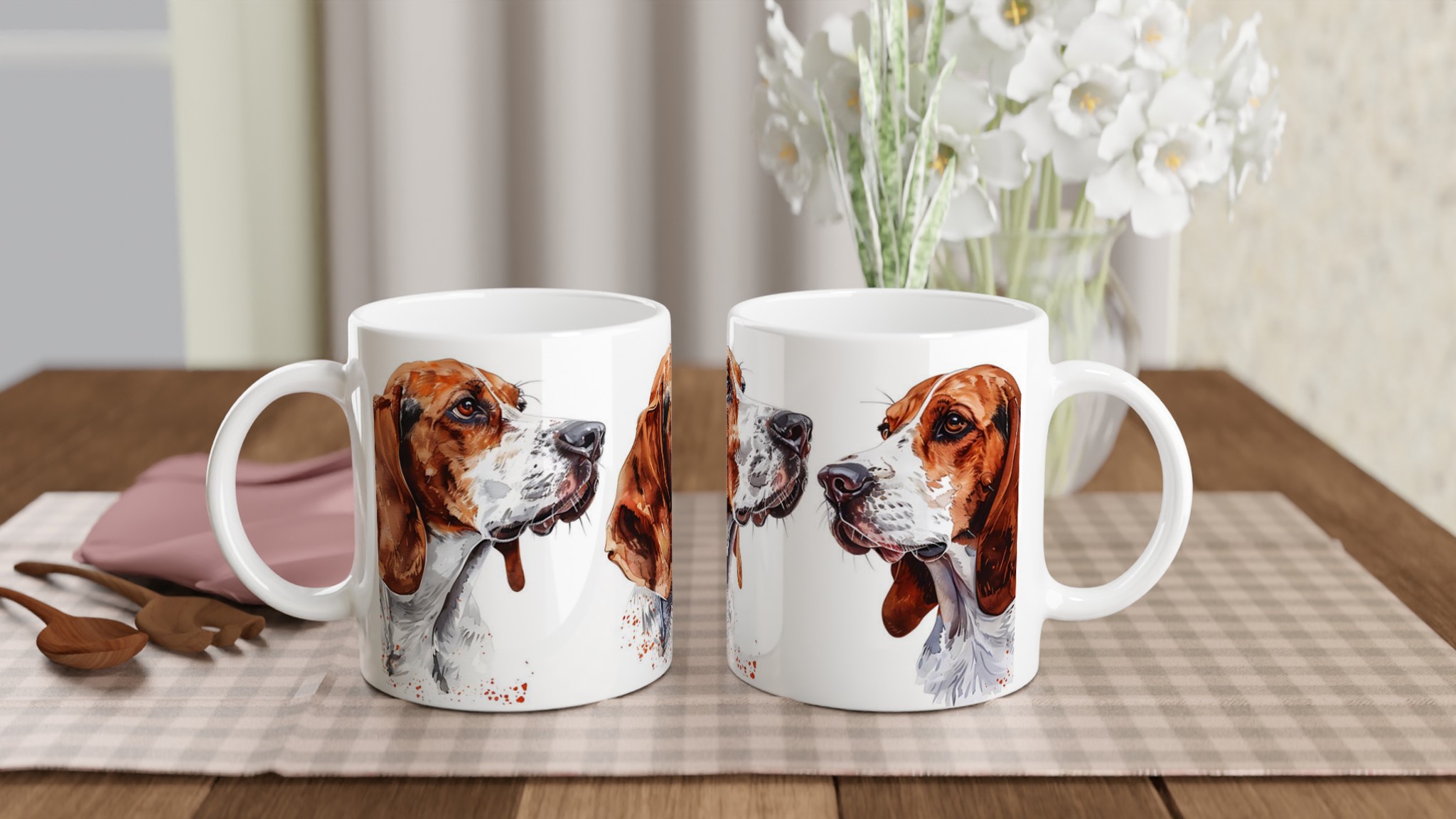 Basset Hound Akvarellmugg – Konstnärlig Hundporträtt för Kaffeälskaren, Välj bland 7 Färger 10 04ed8ca0-380c-491e-8262-1a2a07138d90