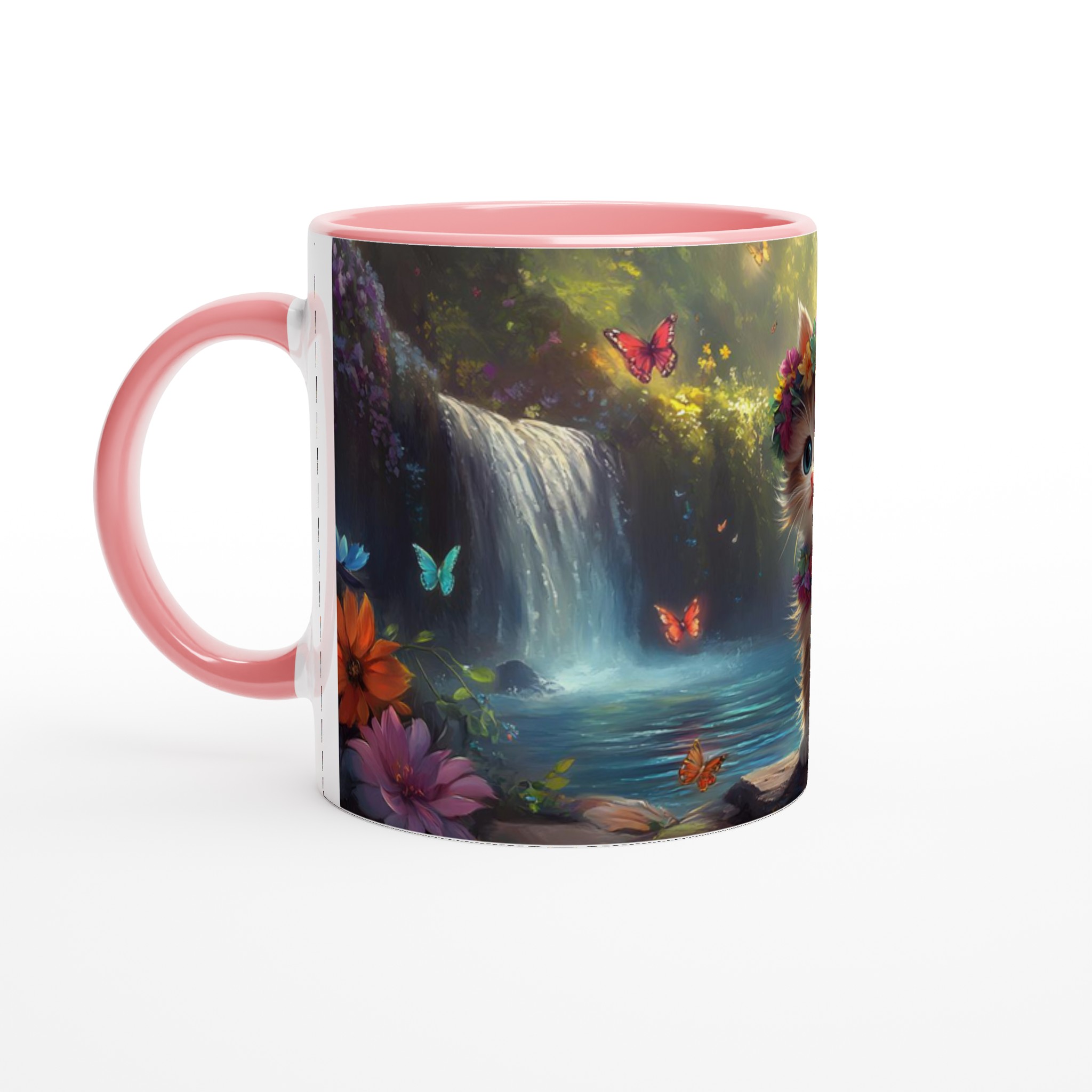 Magical Kitten Fantasy Mugg – 11oz Keramikmugg med Förtrollande Vattenfall & Blommor 6 04f85f1a-5313-44b8-9c8d-db6c1927a4a9