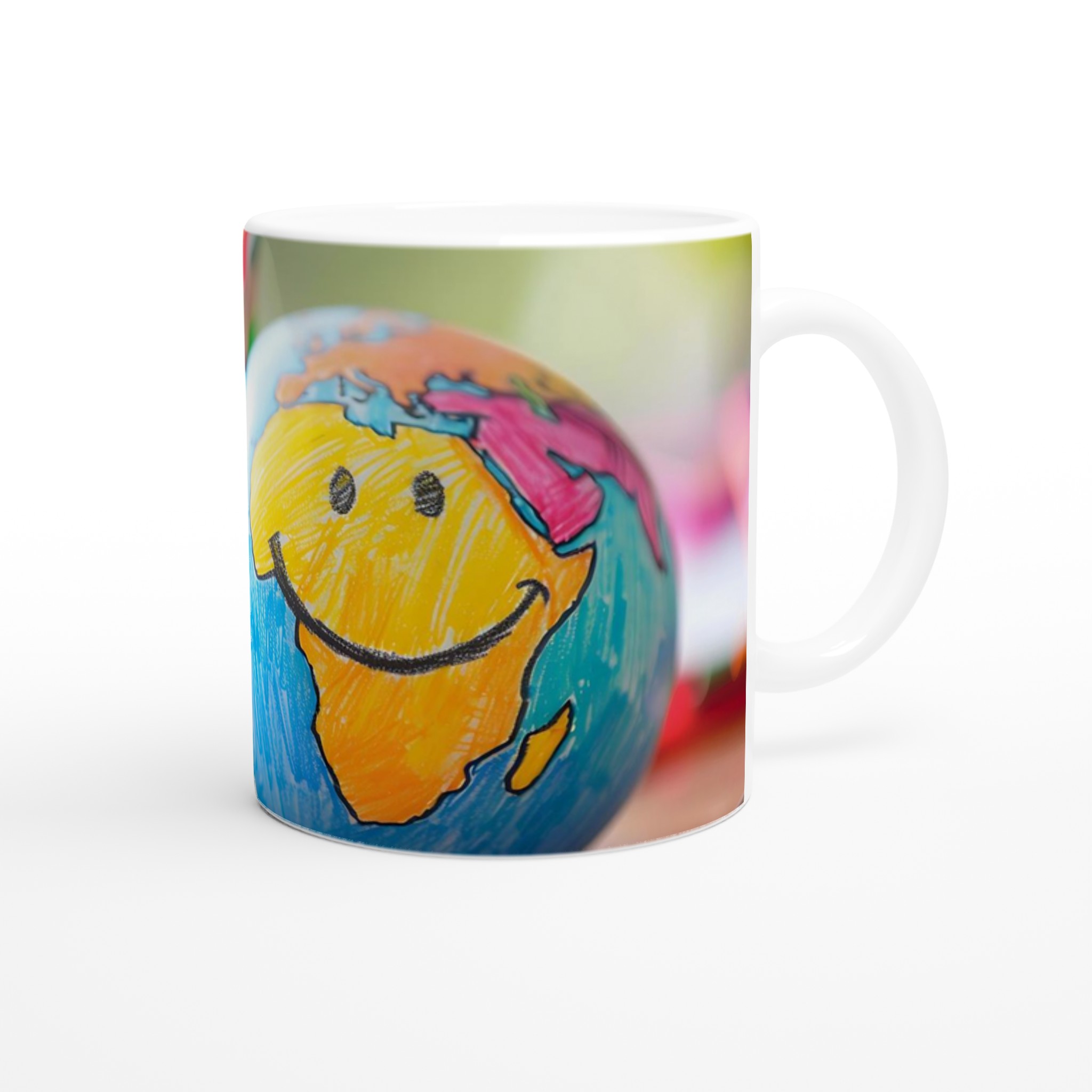 Kreativ Mugg med Världskarta & Leende – 11oz Keramikmugg i Valfri Färg! 9 05191fe6-8dd3-4b79-9511-92532bddf663