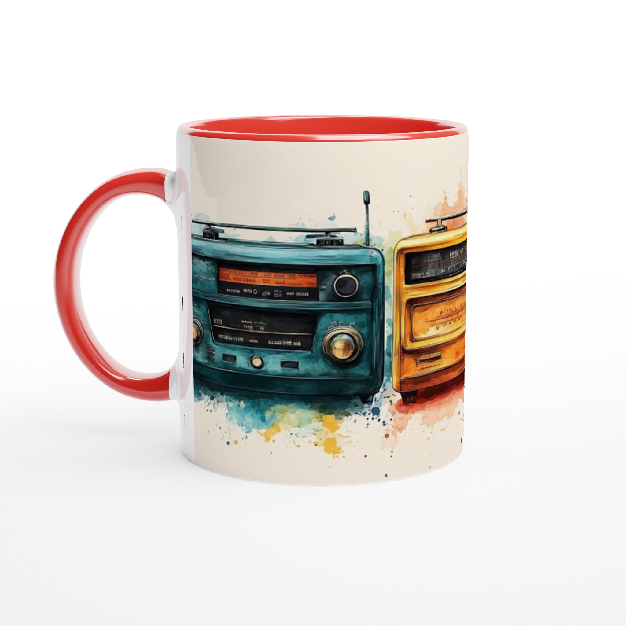 Retro Radios Akvarellmugg – 11oz Keramisk Mugg i Valfri Färg för Musikälskaren 5 0552489c-27e4-45e1-9534-7062b1115752