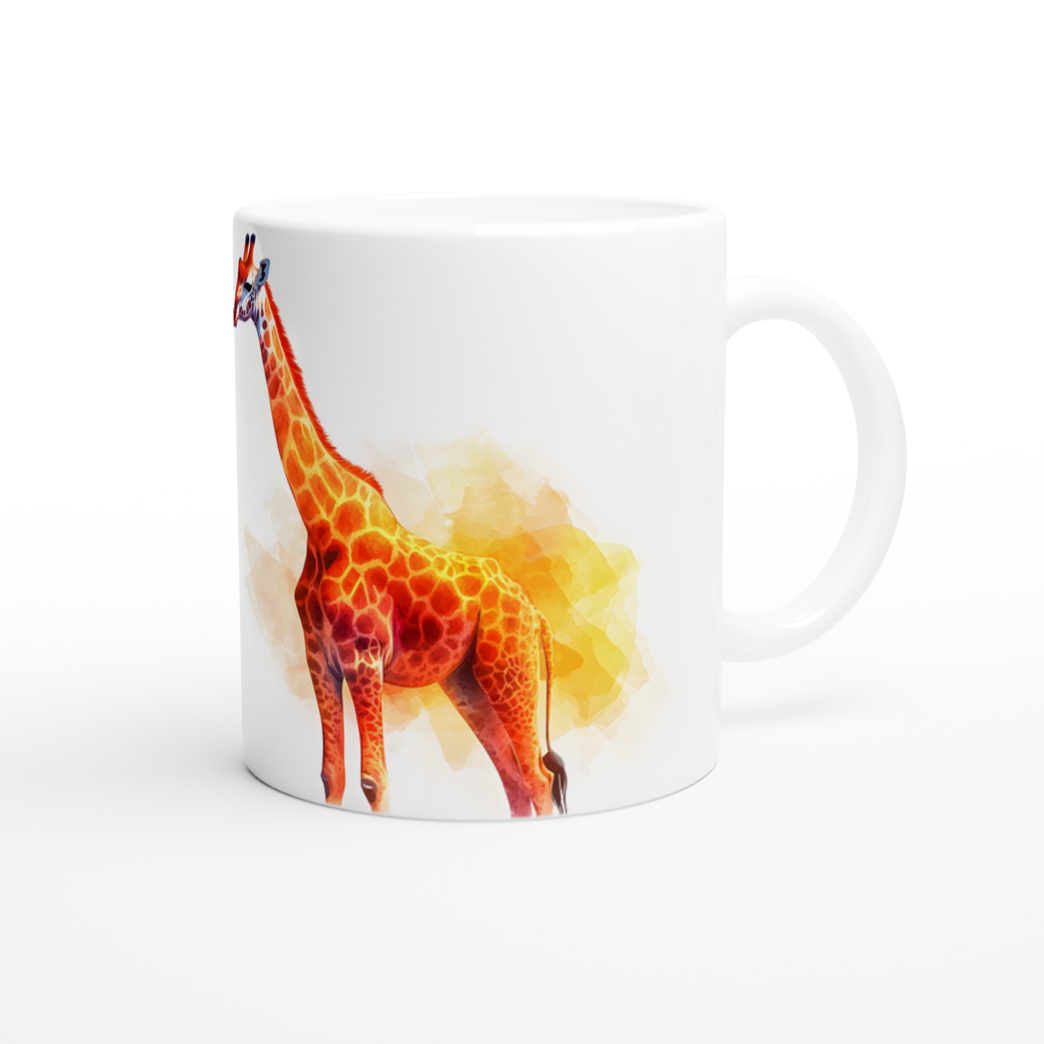 Akvarell Giraff Kaffemugg - Levande Konstnärlig Keramisk Mugg i Valfri Färg 9 056be37b-93f7-4e60-808a-0b0e46e6f2dc
