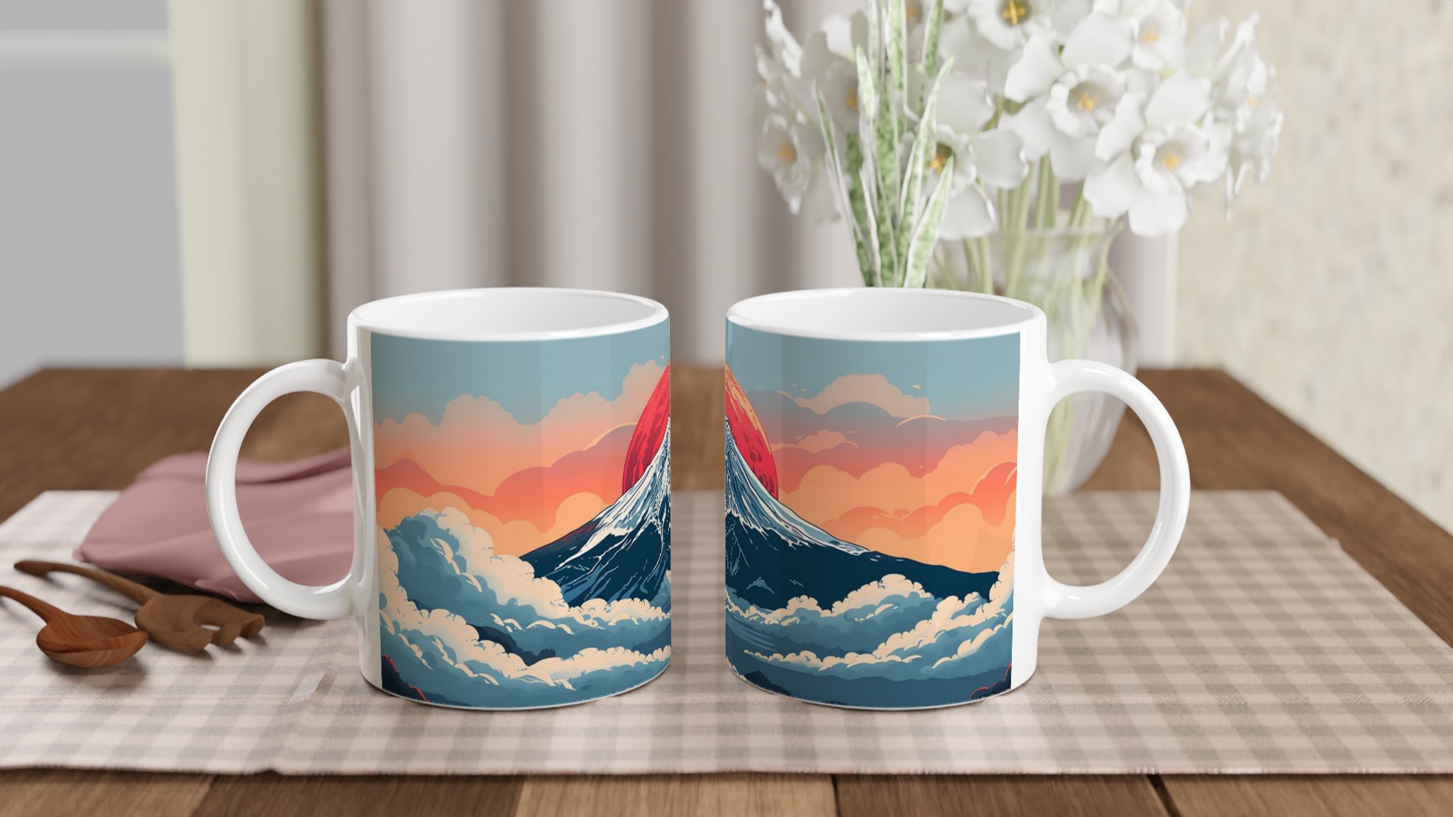Japansk Fuji Soluppgång Keramikmugg – Välj din Färg i 11oz 10 057f439f-55a9-414d-b240-074e2d241988