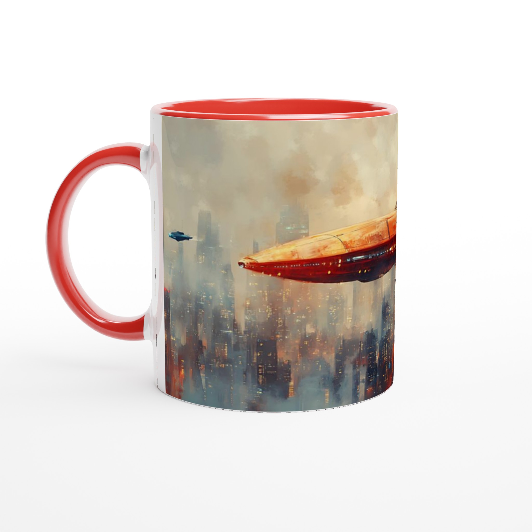 Futuristisk Stad Mugg - Sci-Fi Flygande Farkoster & Stadsbild Konst på 11oz Keramik 5 06bd0b8a-c9cf-4e1d-8f2b-e76d4d79e181