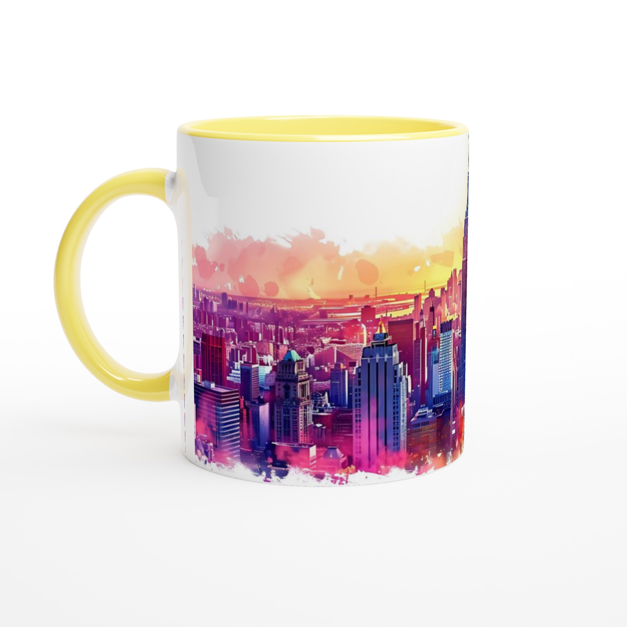 New York City Skyline Watercolor Mugg – Fånga stadens puls i levande färger på din valfria keramiska mugg! 5 0700586d-0d5e-42fe-98d4-1b45ce4aab37