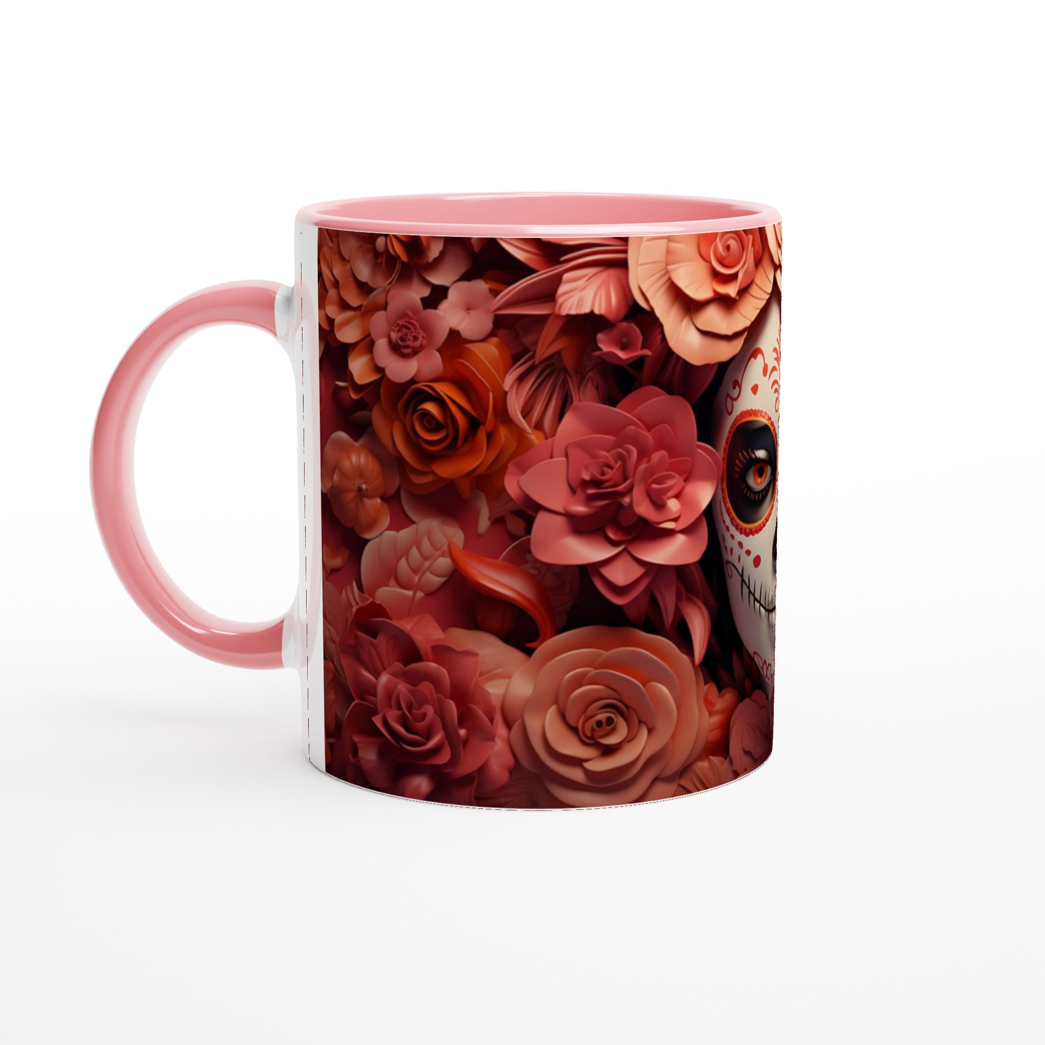Dia de los Muertos Mugg – Färgstark Keramikmugg med Kalaca Tryck och Blomsterkrans 6 07036aad-4e8a-4a96-a961-7f5ad990f8cc