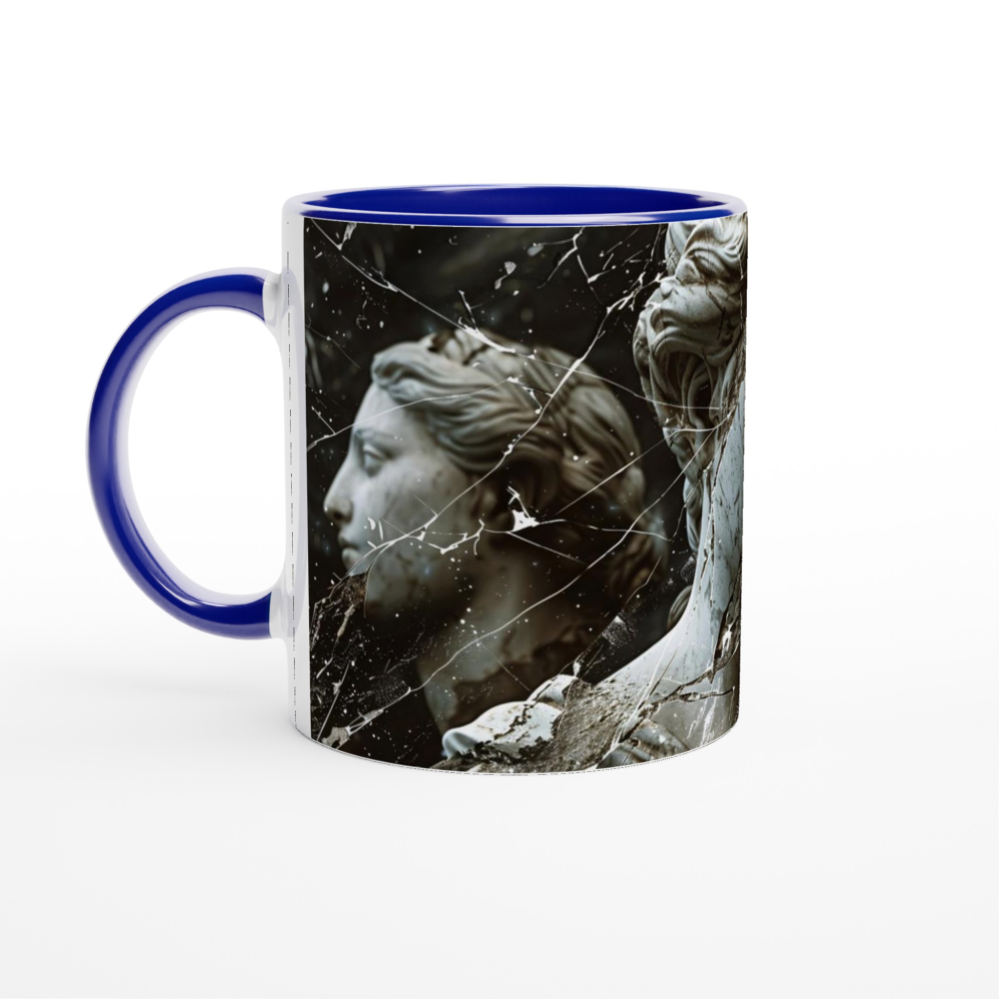 Vit 11oz keramisk mugg med klassiskt skulpturmotiv i ditt val av färgglatt keramikval 4 070b6bf2-1f29-4eb7-8391-6cb0c2c8885b