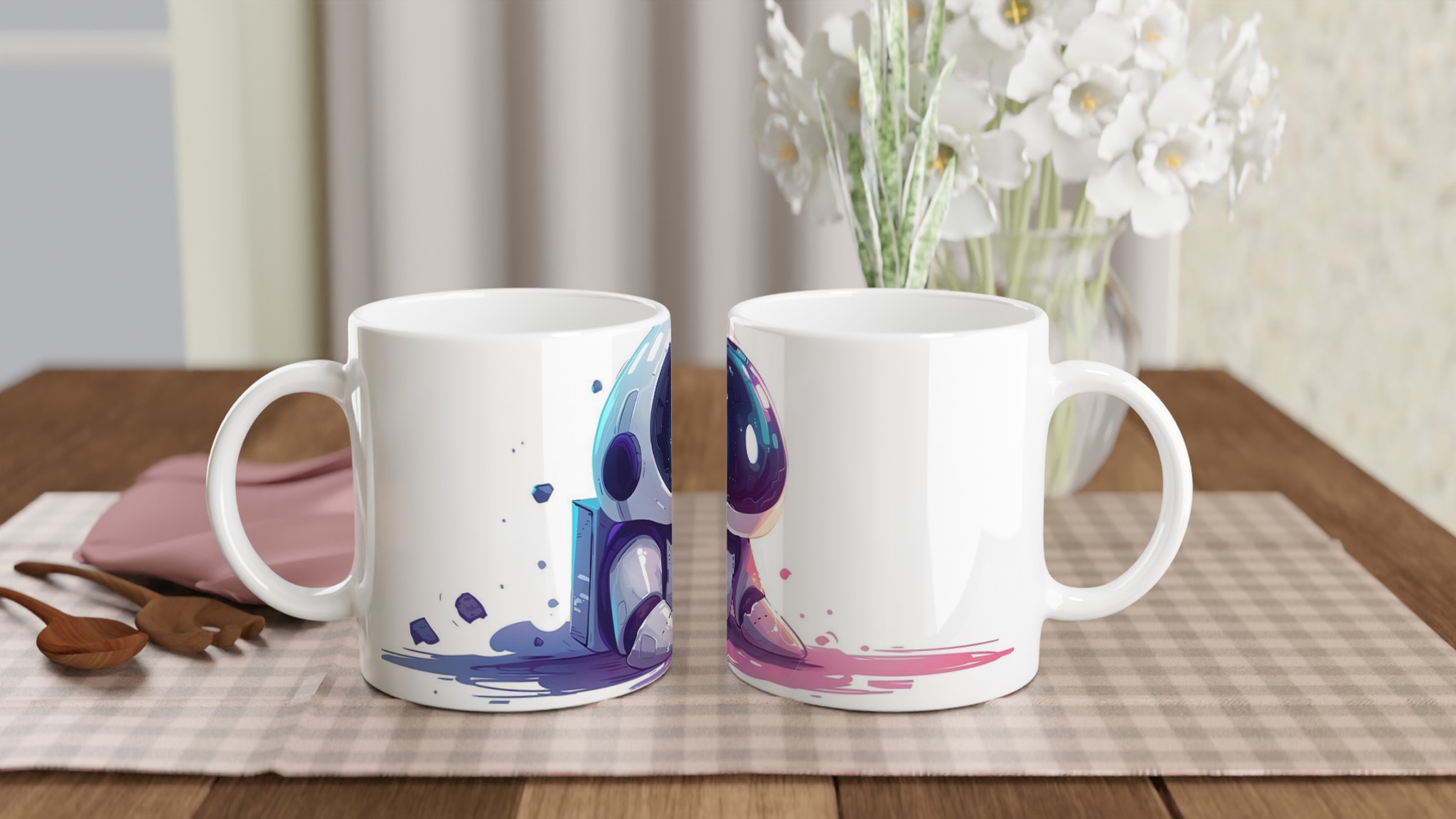 Cosmic Cutie Robot Mugg - Unik Keramisk Mugg med Astronautdesign i 7 Färger 10 0747cfa6-c13d-43fb-9861-77aa2cc3a024