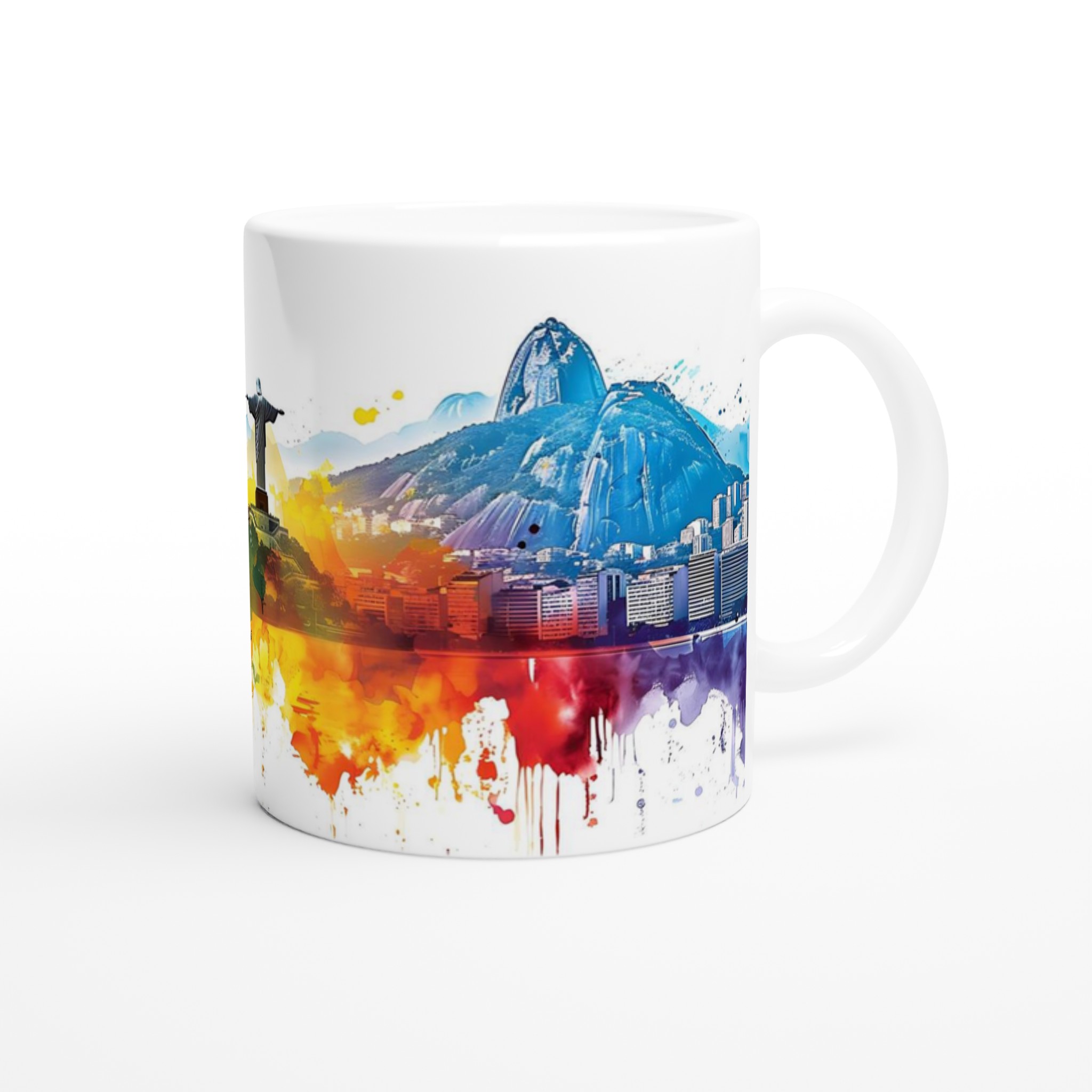Rio De Janeiro Watercolor Cityscape Keramikmugg – En Färgexplosion för Din Kaffestund 9 0766a160-3a03-42c7-8106-1f85251d94fe