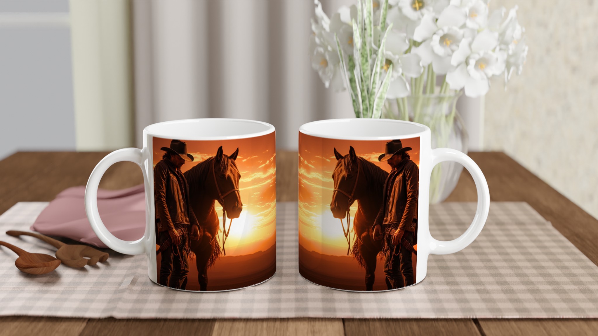 Cowboy Sunset Mug – Western Charm in Your Choice of 7 Colors – 11oz Premium Ceramic 10 07c628fe-d83a-48ce-8fb5-7b0ec616741e