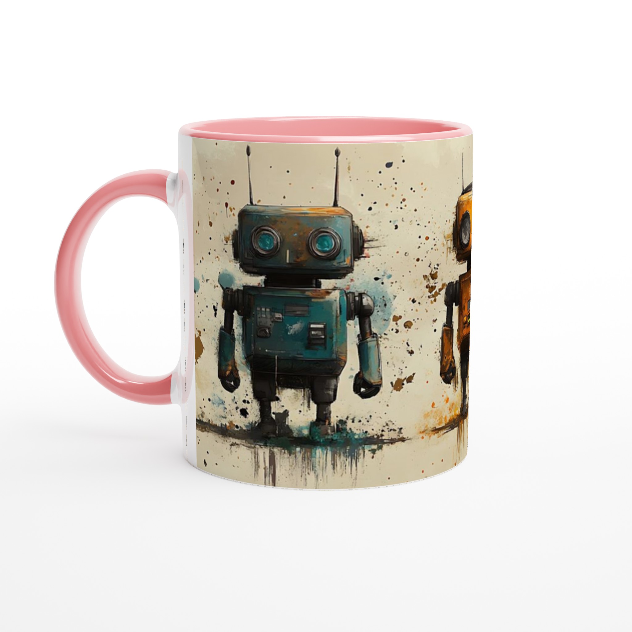 Retro Robot Art Mugg – Kreativ Splash Design Keramikmugg i 7 Färgval 6 07d2e240-3b6f-45f6-91fc-3bed4d6a4c6e