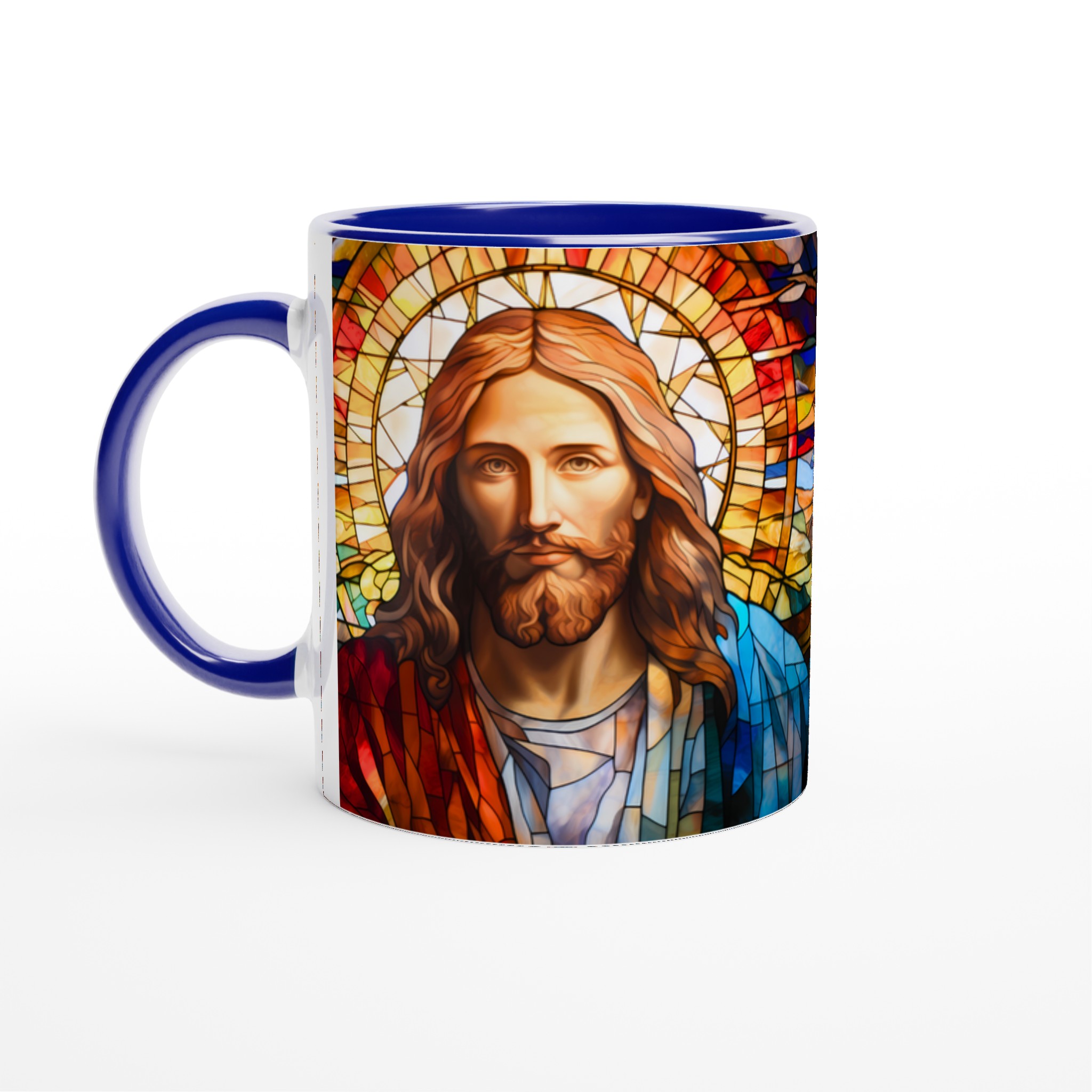 Jesus i målat glas design 11oz Keramisk Mugg – Inspirerande konstverk för din favoritdryck 4 088c3818-5def-4a7d-8b82-0dd3f596df11