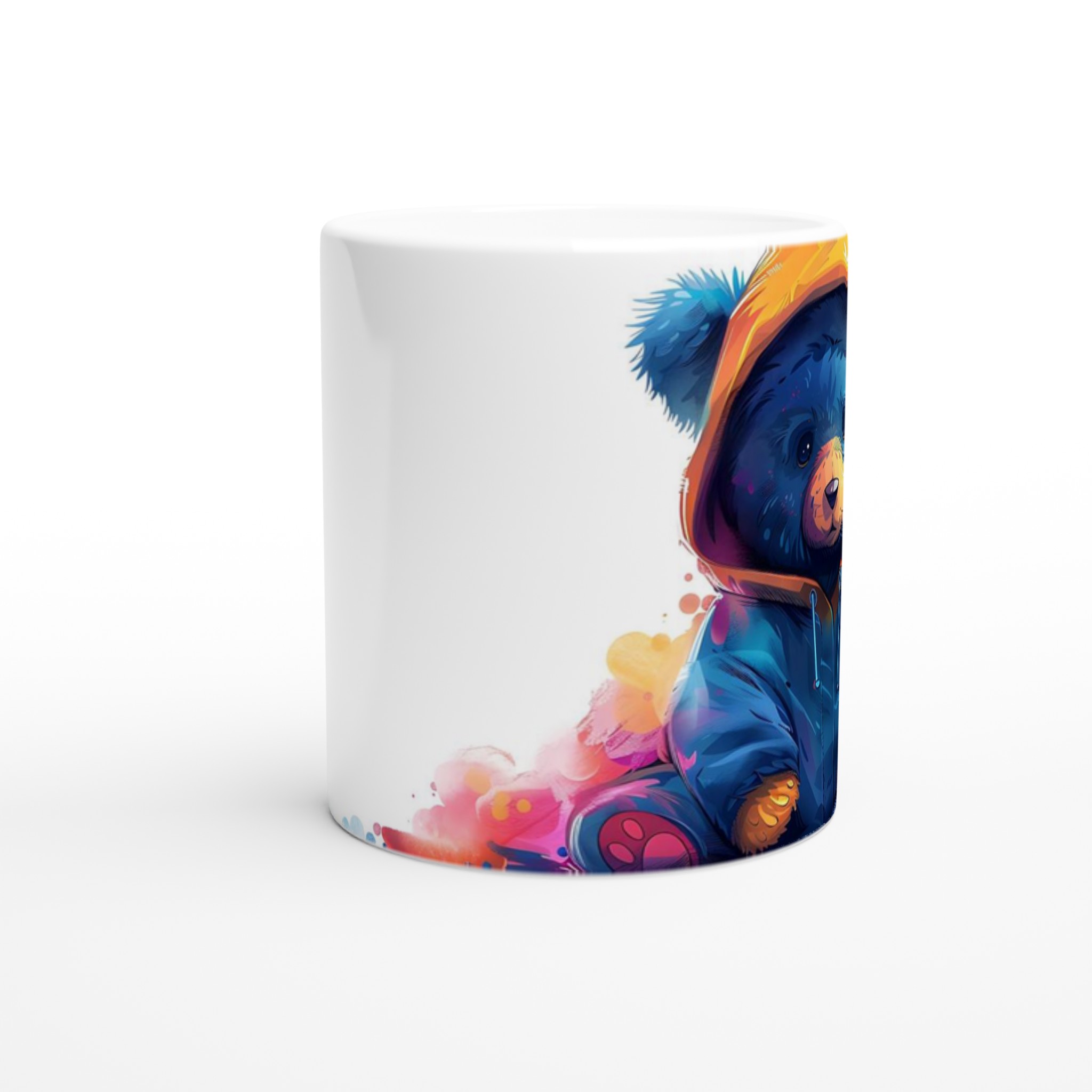 Mysig Blå Teddybjörn i Orange Hoodie – Personlig 11oz Keramisk Mugg 8 089ddb94-ba09-4609-9232-147f549a64b1