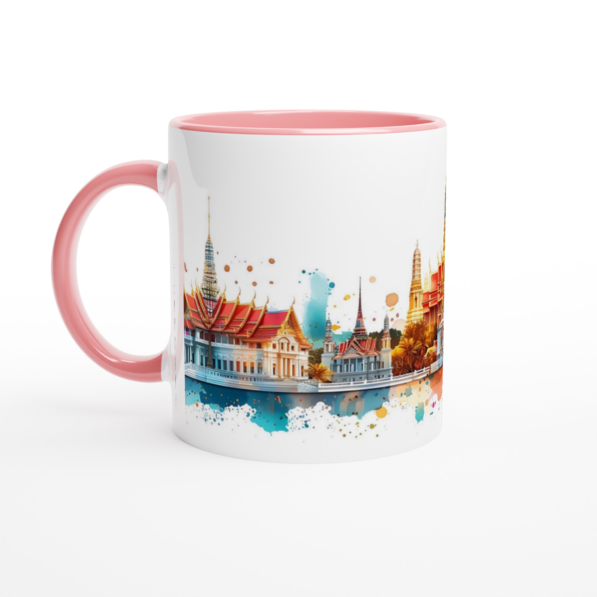 Bangkok Skyline Akvarell Mugg - 11oz Keramikmugg i Valfri Färg, Diskmaskinsäker & Livfull Design 6 08af65e3-55b0-4960-9b86-082f51dfa392