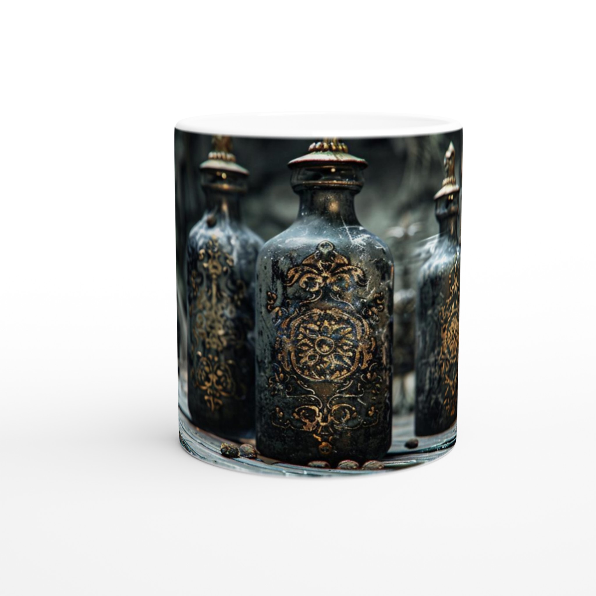 Mystisk Elixir Mugg – 11oz Keramikmugg med Guld- och Svart Magisk Design 8 08fdc0bf-0092-4519-8fdd-c966448d0937