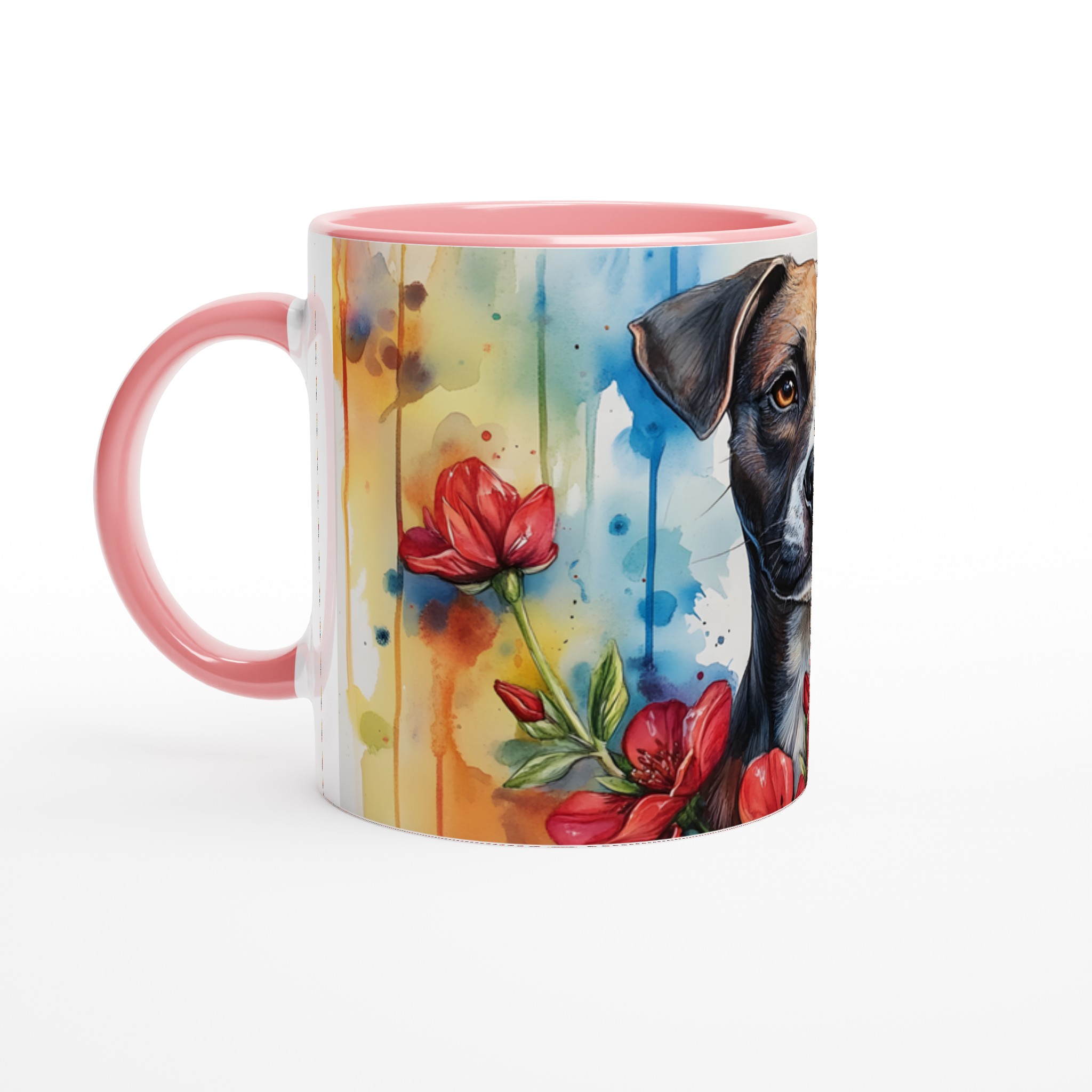 Vårälskande Hund Mugg – Konstnärlig Akvarelldesign för Kaffe & Te i Flera Färger 6 0a4e1c28-32e4-49ae-a774-7fa84fbfbec1