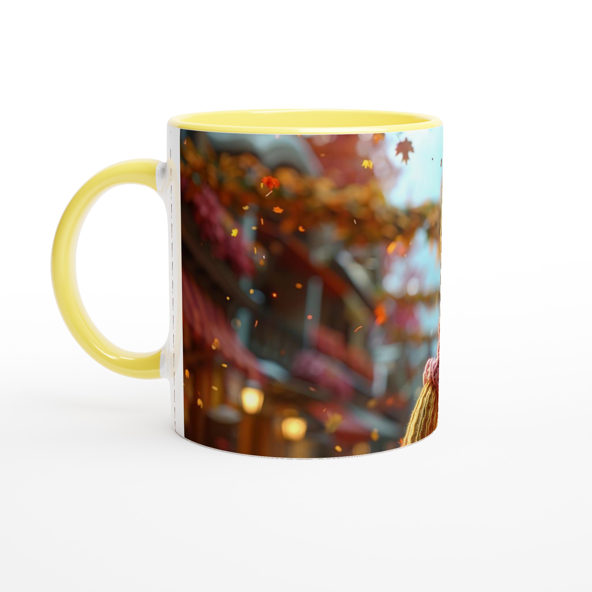 Höstmys Mugg - Charmig Höstflicka & Fallande Löv - 11oz Keramikmugg i Valfri Färg 5 0a7a369f-716b-48e5-b1cf-dbf153f972bf