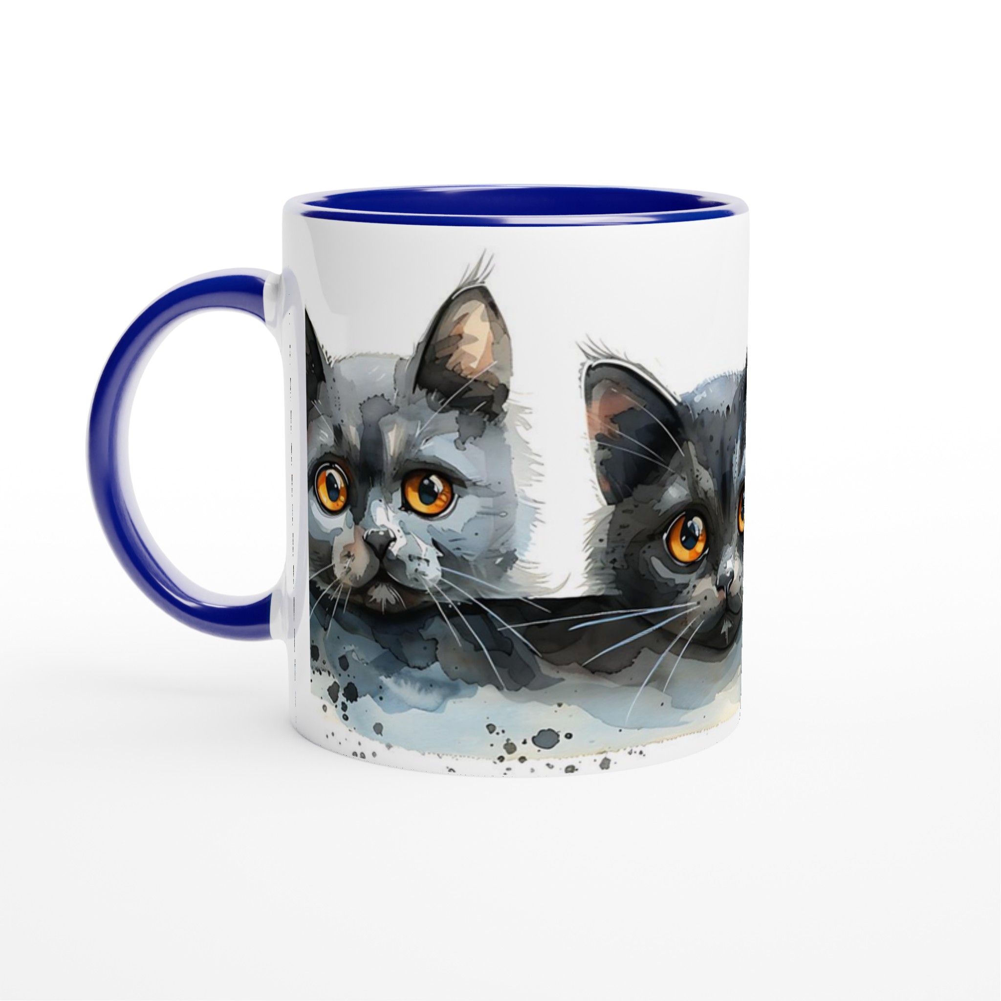 Nyfikna Kattungar Akvarellmugg – 11oz Keramisk Kaffemugg i Valfri Färg, Perfekt Present till Kattälskare 4 0aeff860-f7a4-48d3-a2dc-216ad73f04e8