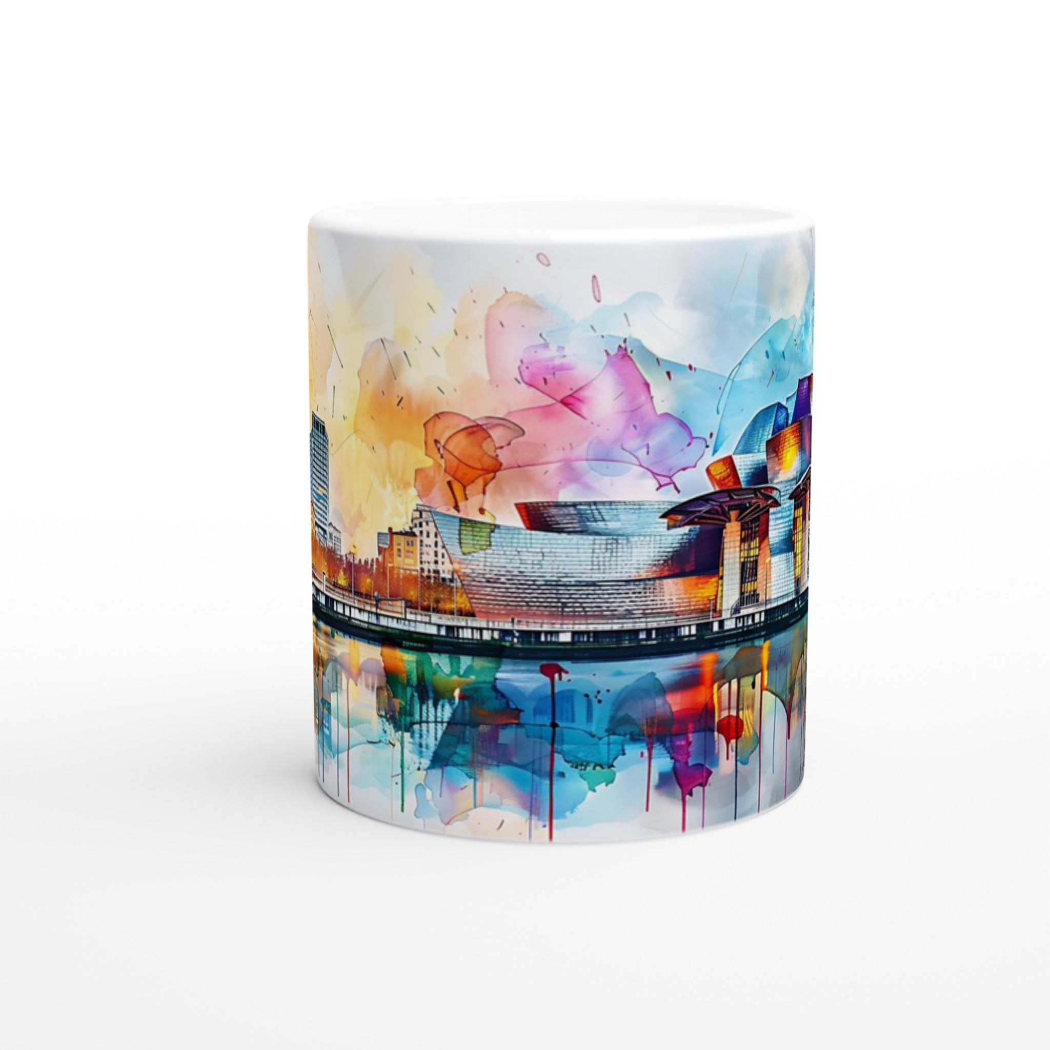 Abstrakt Stadsbild Akvarell Mugg – Färgstark Keramikmugg 11oz 8 0b2fedea-097e-4907-87b6-065c677eca72