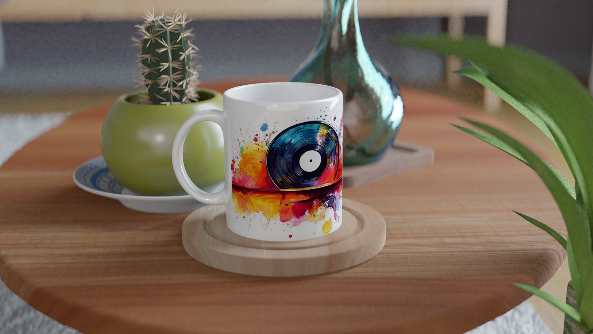 Abstrakt Vinylkonst Keramikmugg – Dynamisk Färgexplosion för Musikälskare, Välj din Favoritfärg! 9 0bb113fd-0815-4fb0-8dbf-8e809bcf9b99