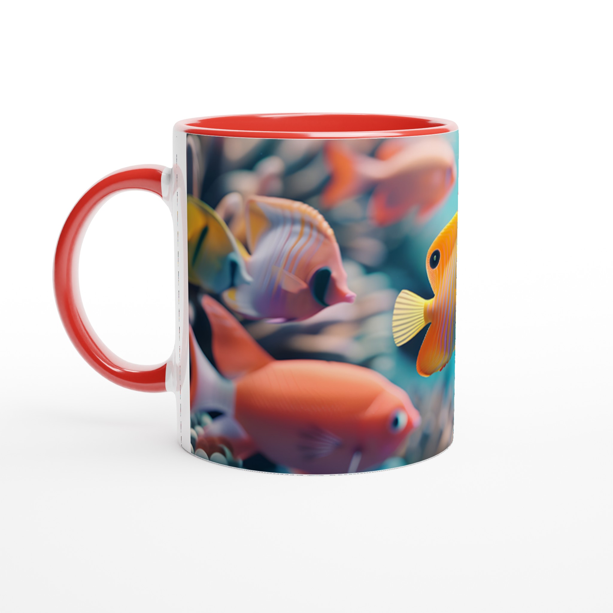 Tropisk Fisk 11oz Keramisk Mugg - Dyk Ner i Havets Färger med Din Favoritfärg! 2 0be7f4c2-add5-4531-953c-58398360d113