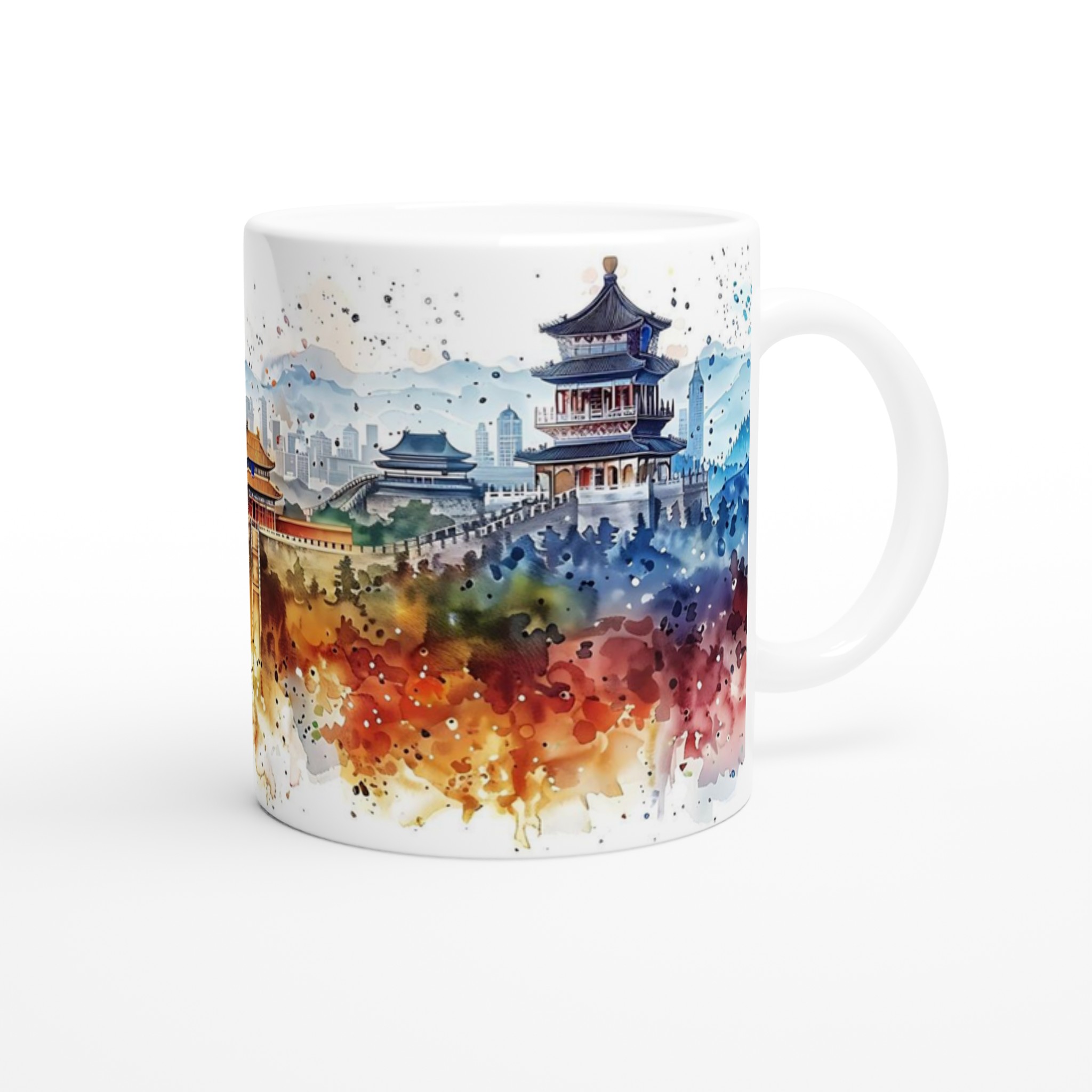 Asiatisk Vattenfärg: 11oz Keramisk Mugg – Konstnärligt Tryck & Färgval 9 0c076235-d46c-4ec6-b746-ef037705a4f8