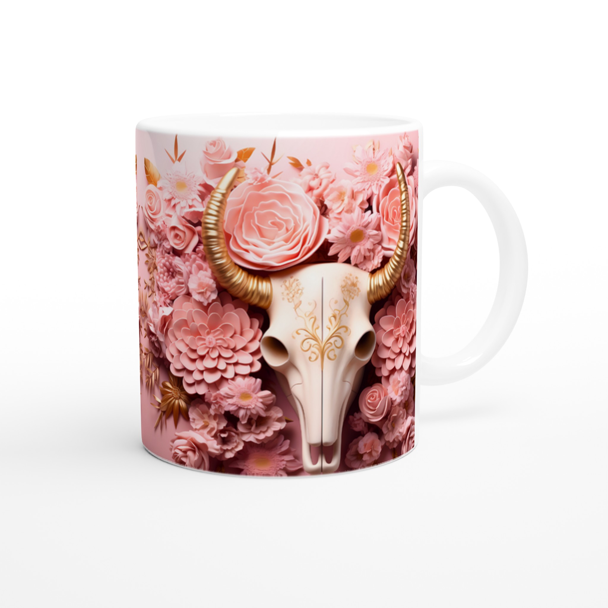 Romantisk Western Skalle Mugg – 11oz Keramikmugg i ditt val av färger 9 0c8f7192-a3c2-44dc-a846-edc2361c0db0