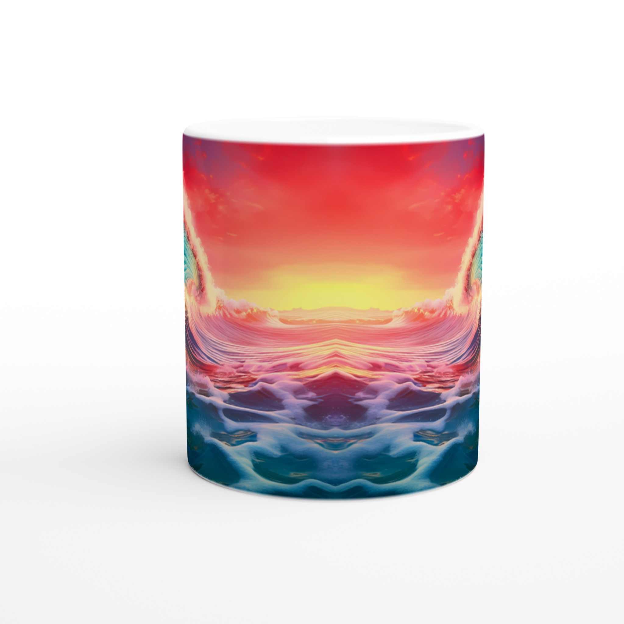 Oceanisk Färgexplosion – 11oz Keramisk Mugg med Vibrerande Vågmönster 7 0ca0618d-6247-4e73-8245-79ee80bd24de