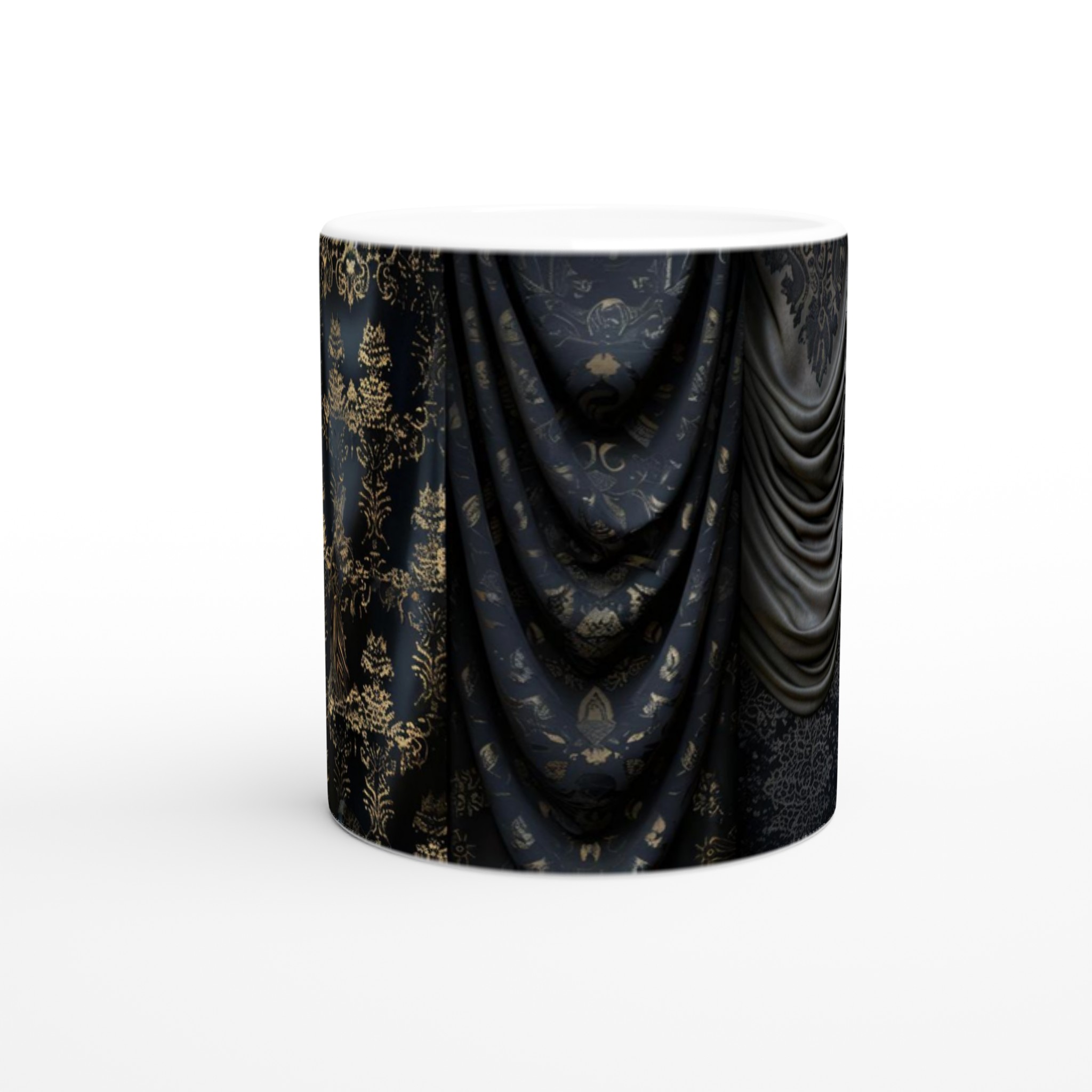 Vit 11oz keramisk mugg med eleganta svartguld-mönster – välj din färgfavorit 8 0cdabef7-5977-470b-b9a0-d840d04fbc3d