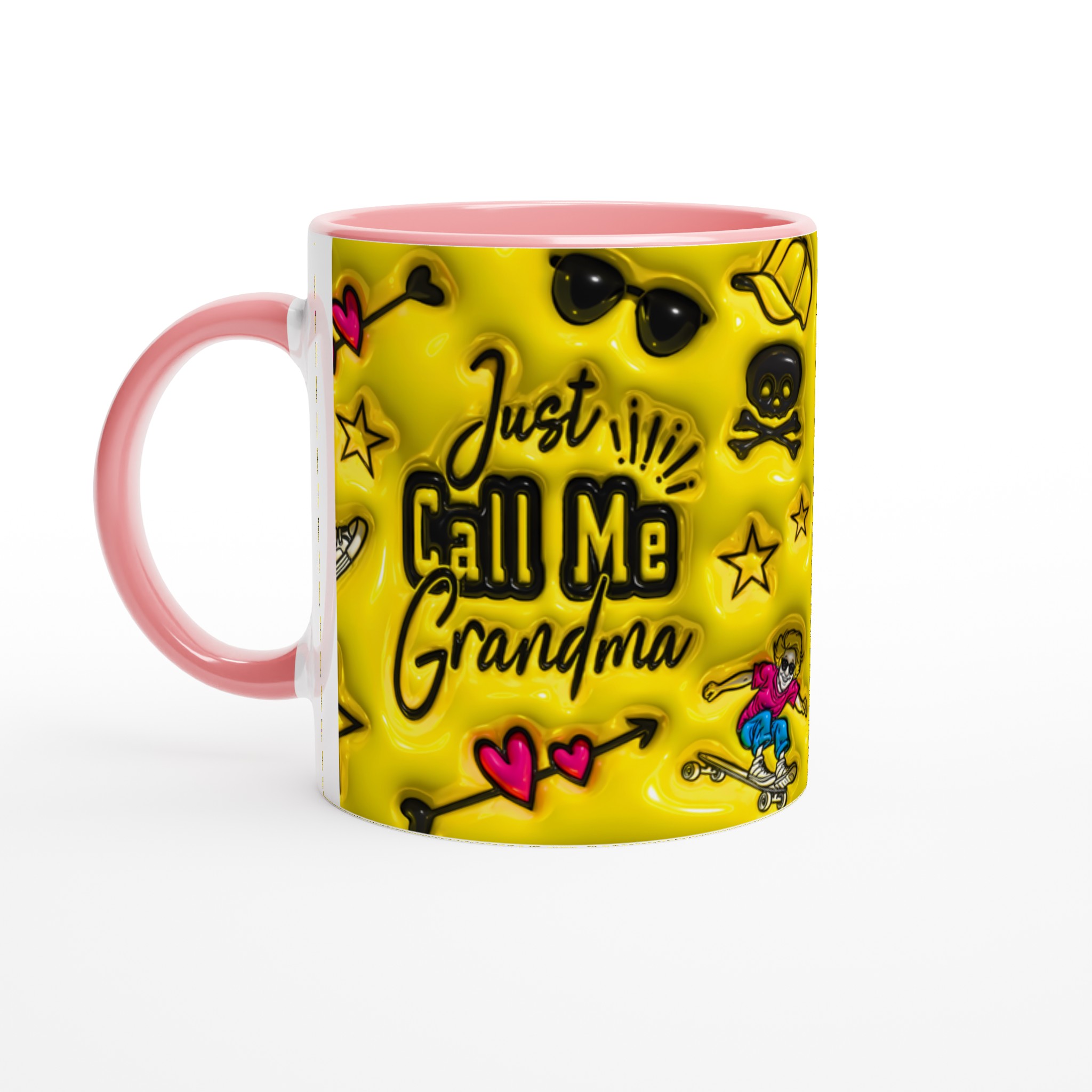 Cool Skateboard Grandma Mugg – 'Just Call Me Grandma' i Levande Gult – En Kärleksfull & Rolig Present! 6 0d4ecf52-2b01-4770-9c05-f38945d5ffce