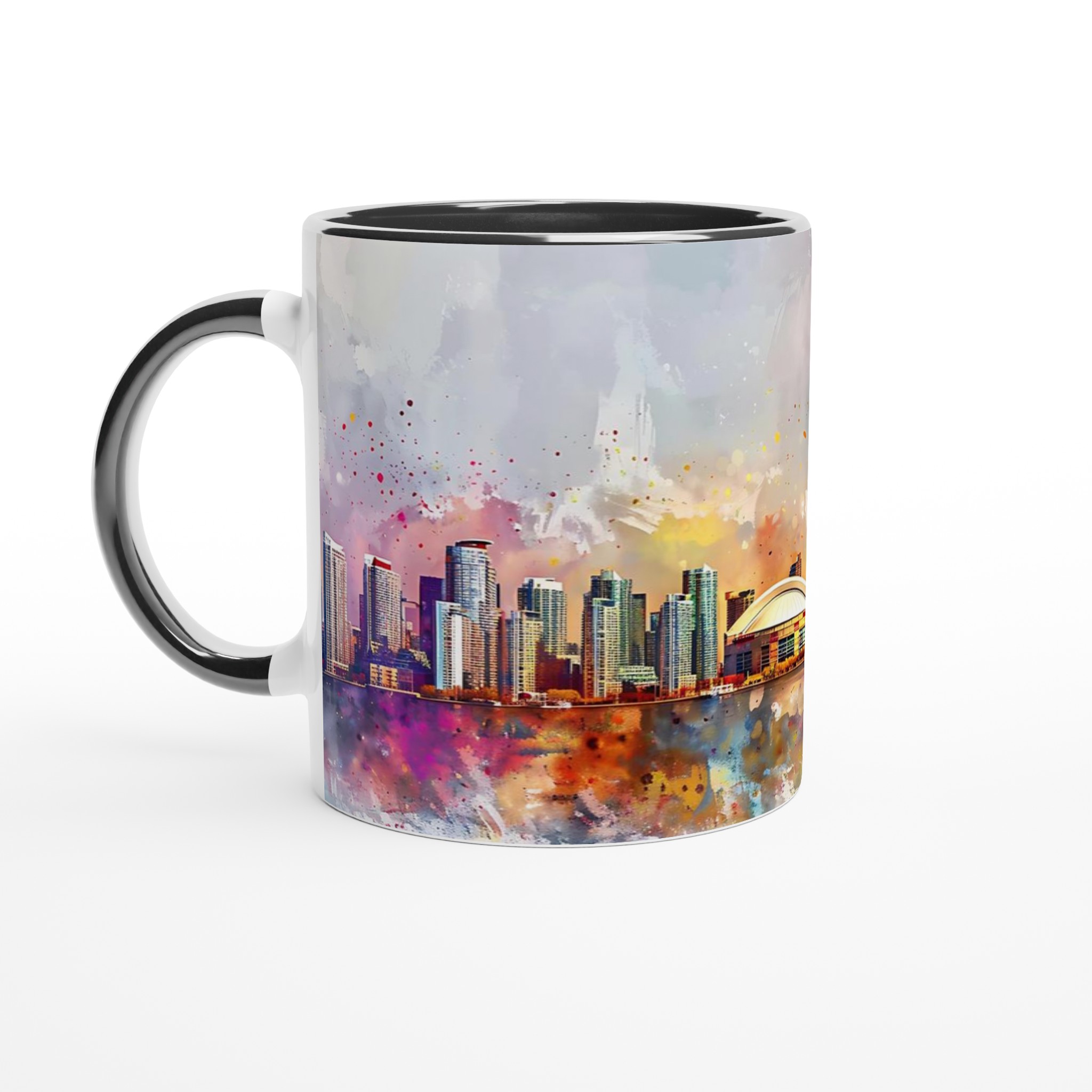 Toronto Skyline Watercolor Mugg - Konstnärlig Kaffemugg med Färgstark Stadsutsikt - Välj din färg 7 0d6bdc59-f021-442c-8556-b8255d77ee71