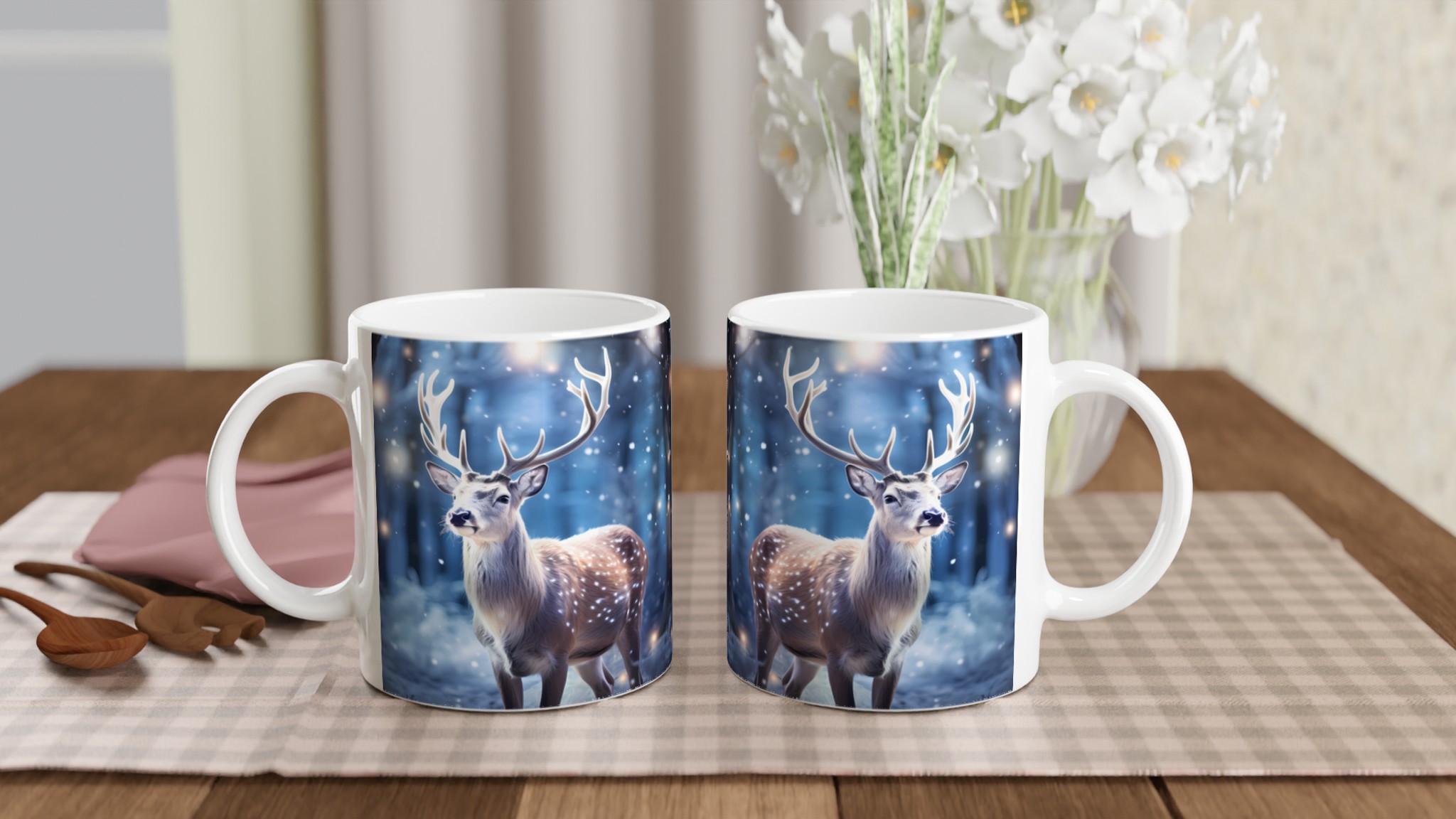 Magisk Vinterhjort 11oz Keramisk Mugg – Drick ditt kaffe i en förtrollad skog 10 0d6de60a-c19e-41f2-bbad-145db3b4f57c