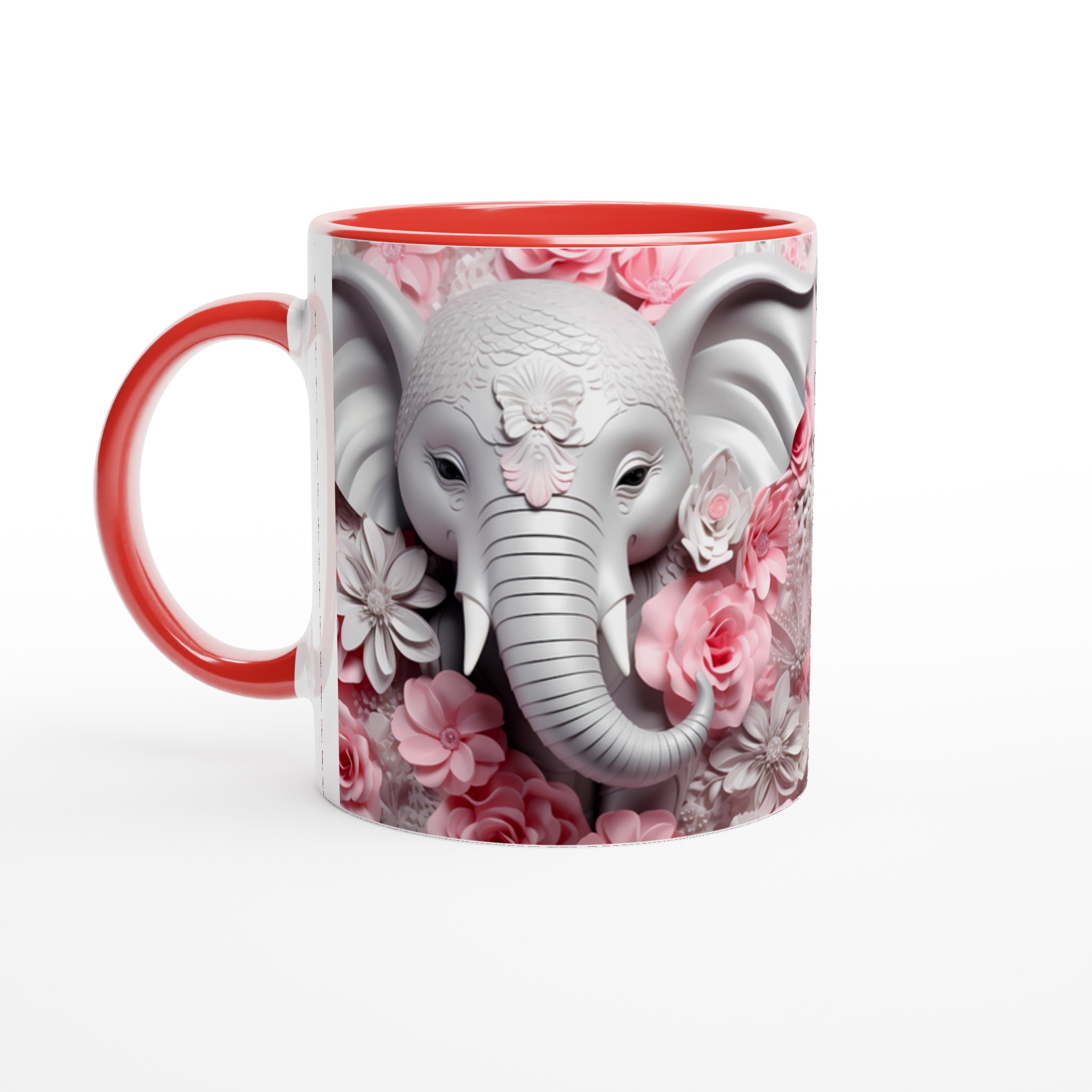 Elefant & Rosor 11oz Keramisk Mugg – Drömmer i Rosa & Vitt, Välj Din Färg! 2 0d7976b3-102e-4285-b0b5-6c52441a9207